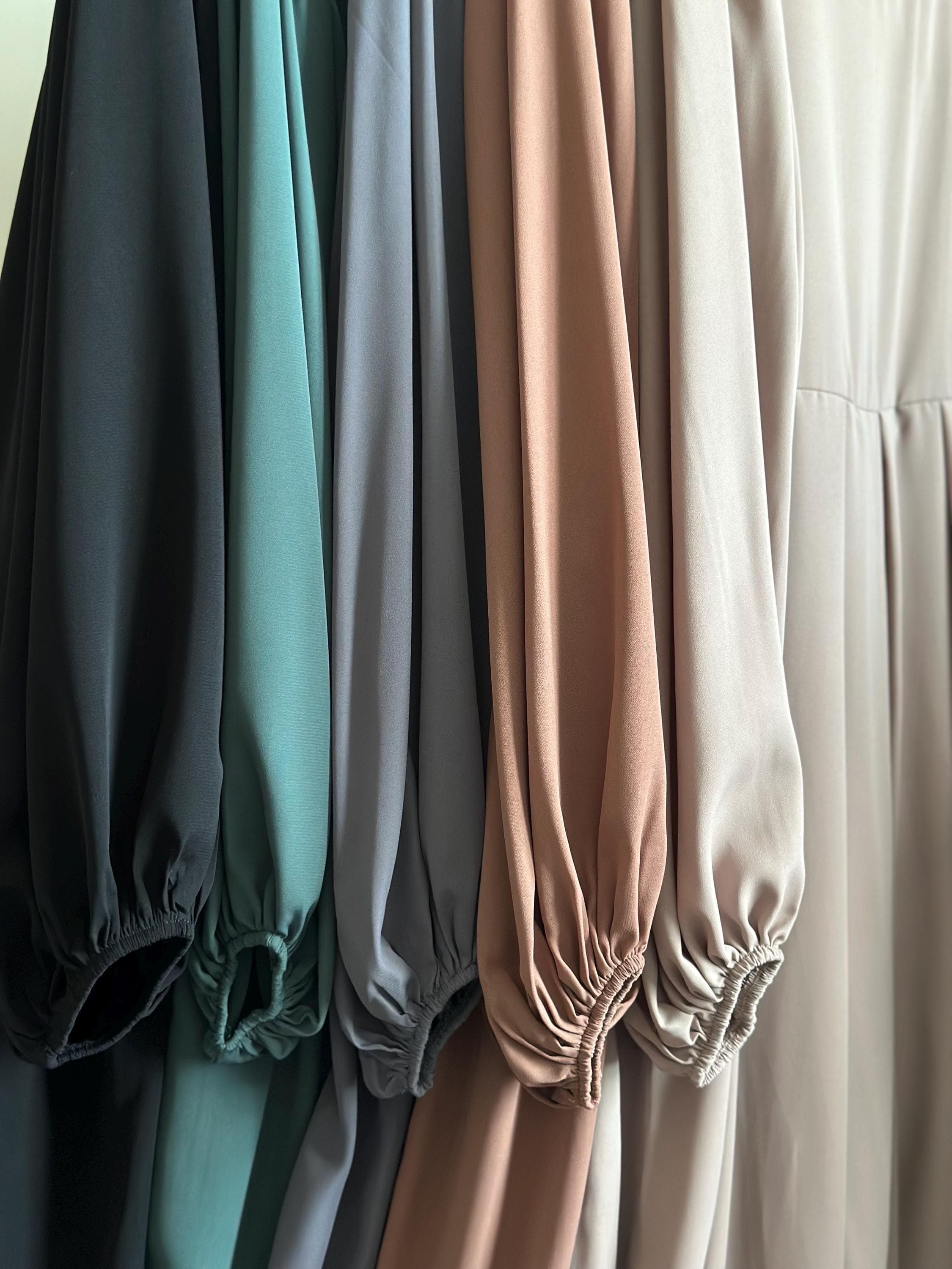 Abaya Set Hijab Khimar | Jilbab Elastic Sleeve Wide Skirt | Lightweight Breathable Summer | Ramadhan Eid Nikah Birthday Gift | RASHIQA ABAYA - image 5