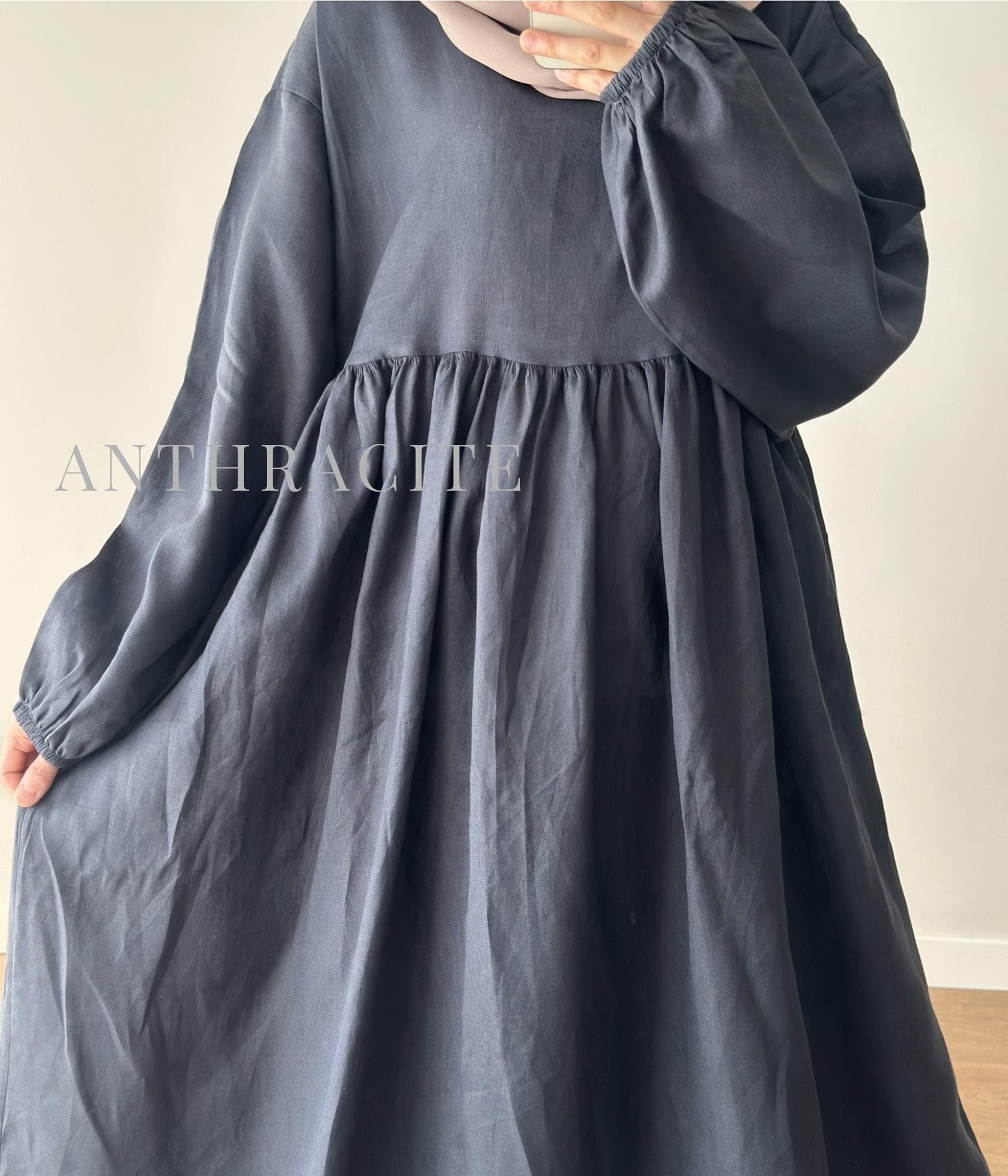 Abaya 100% Organic Linen Abaya Prayer Dress - Summer soft breathable jilbab khimar modest dress - image 5