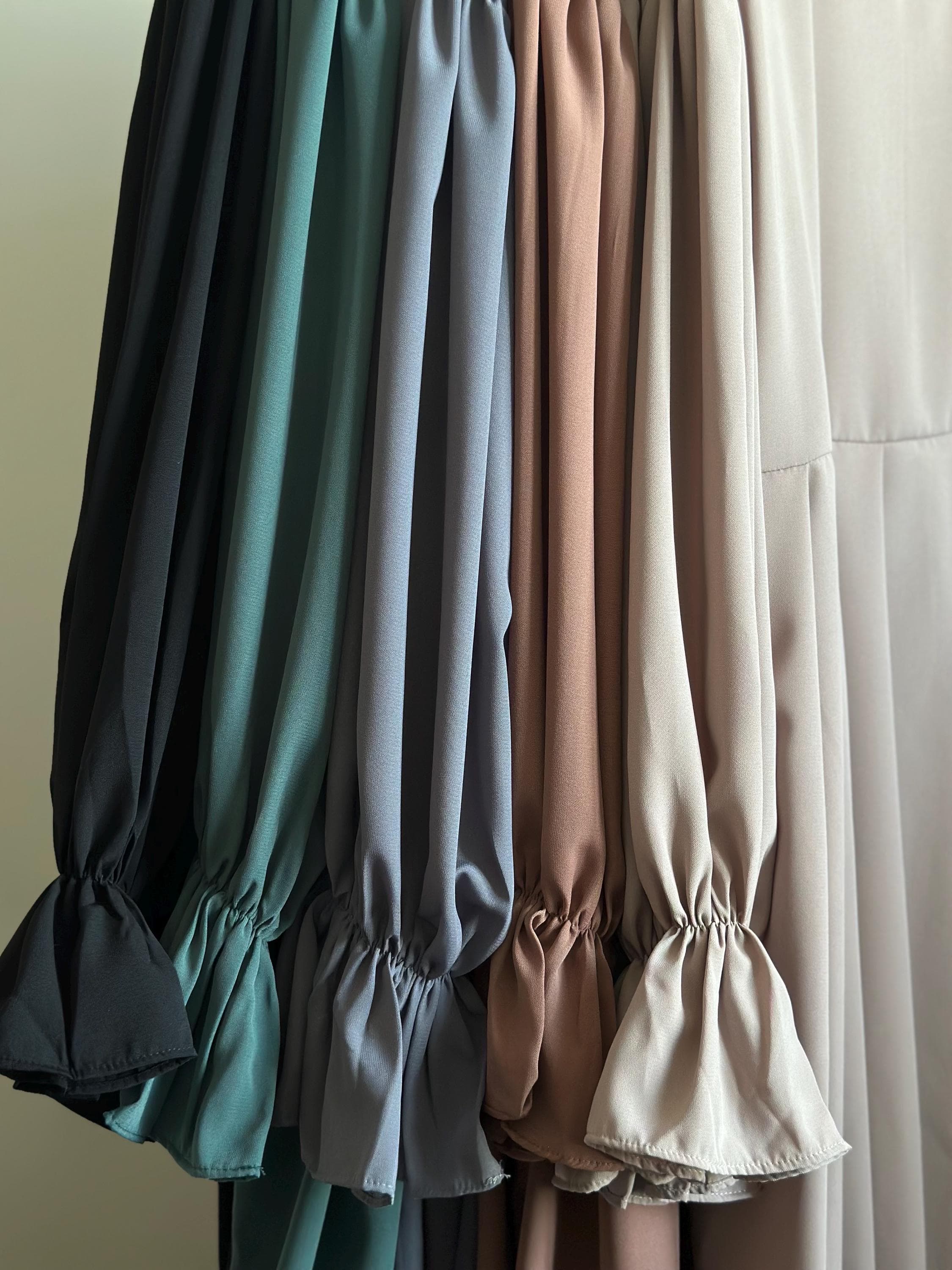 Abaya Set Hijab Khimar | Jilbab Ruffle Sleeve Wide Skirt | Lightweight Breathable Summer | Ramadhan Eid Nikah Birthday Gift | ANIQAH ABAYA - image 5