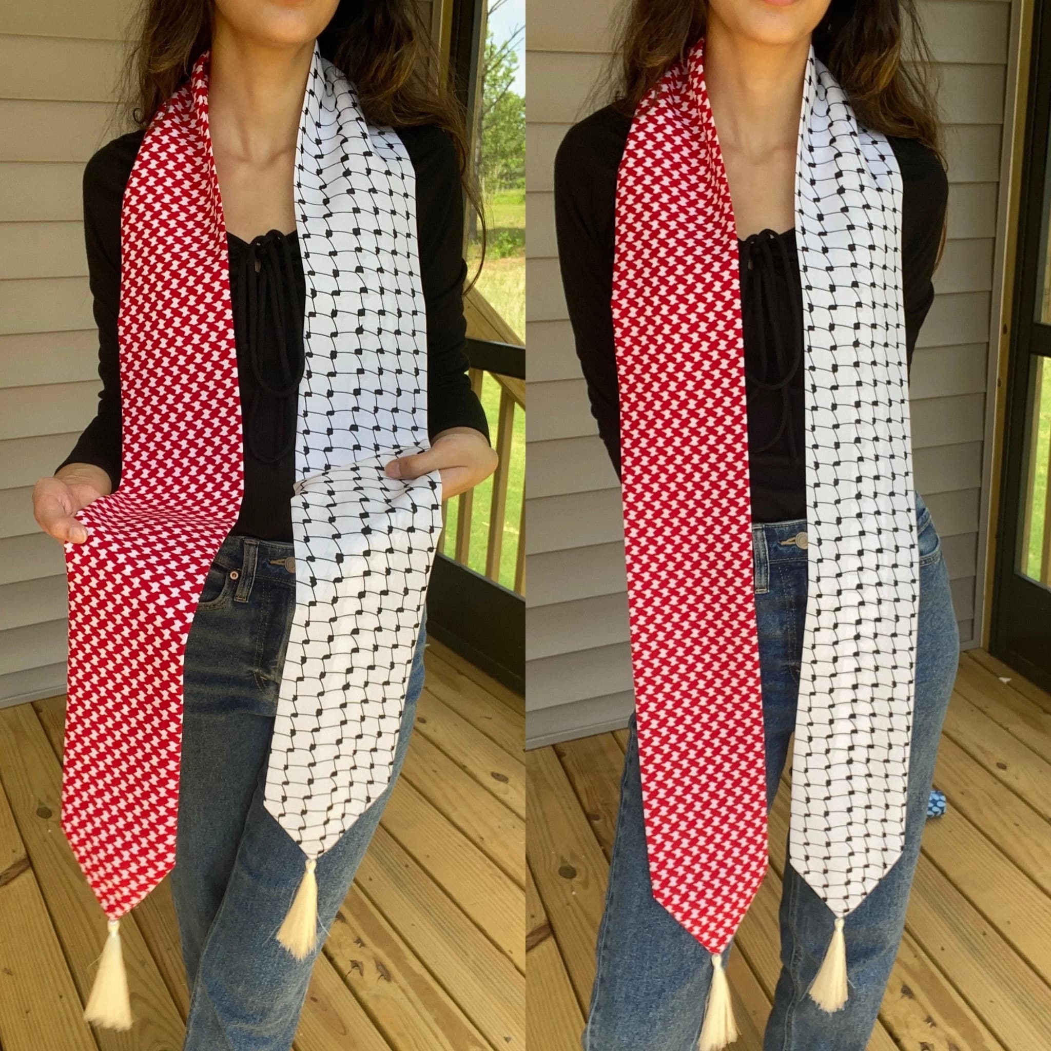 Palestinian Jordanian Keffiyeh Graduation stole | Arab Graduation stole for high school, college, masters | Palestine Jordan Kufeya sash
