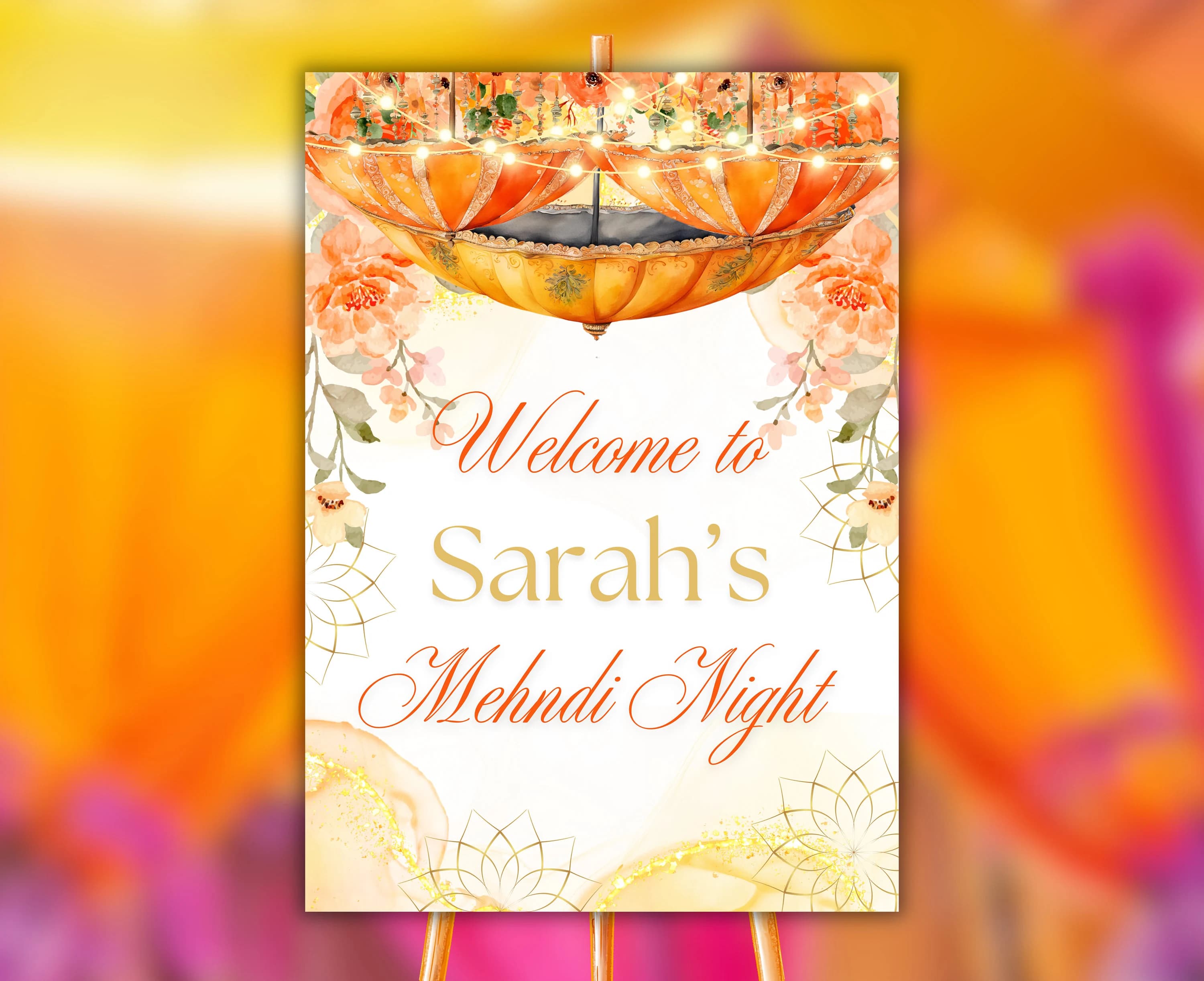 Mendhi Ki Raat Welcome Sign | Mehendi Signboard | Editable and printable | Pithi Mayoun signage | Mehendi | mehndi board, Dholki, Sangeet