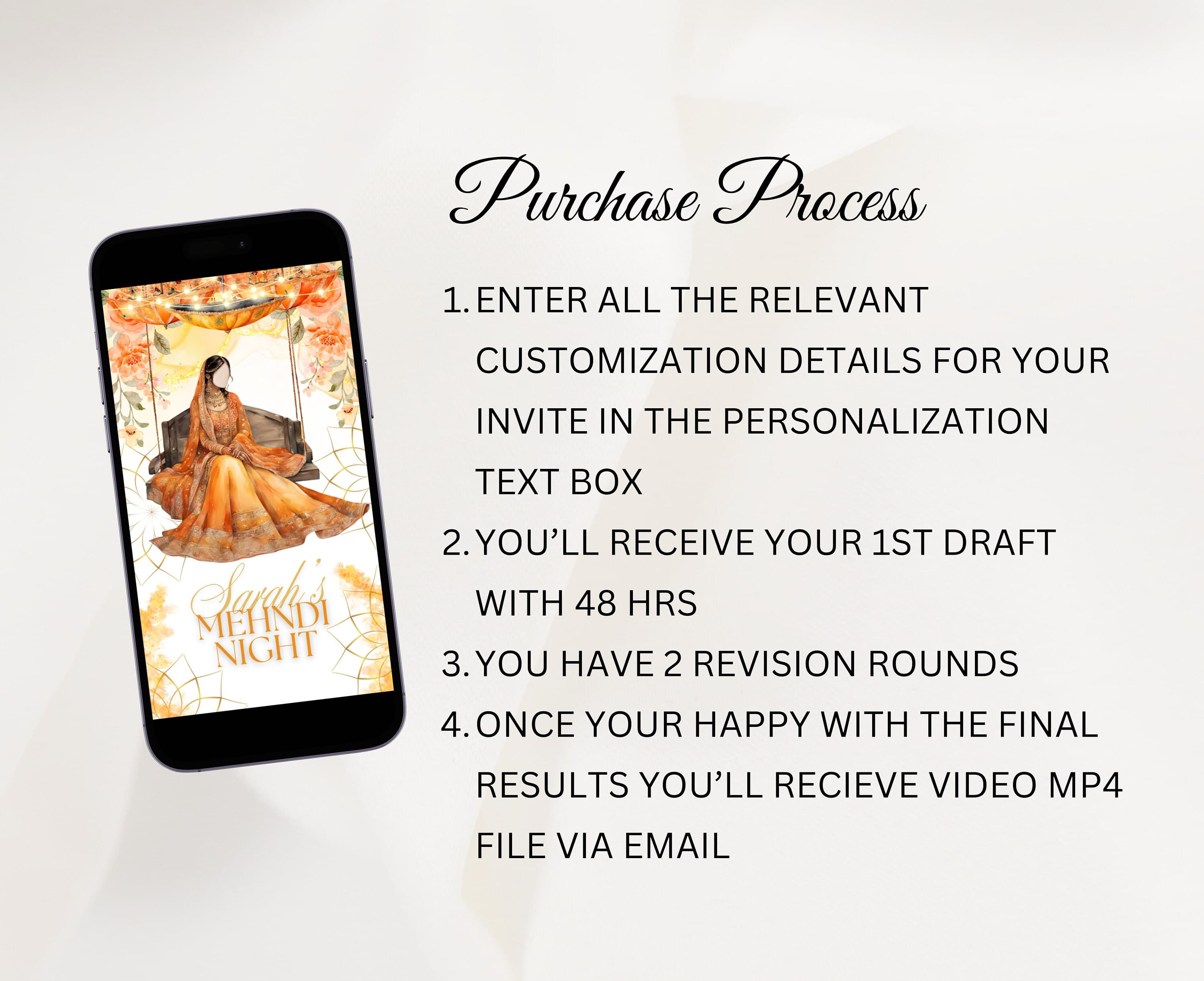 Mehndi Invite Indian Floral Orange Mehndi Invitation Umbrella Dholki invitation Pakistani Menhdi Invitation Haldi Sangeet Invitation Henna