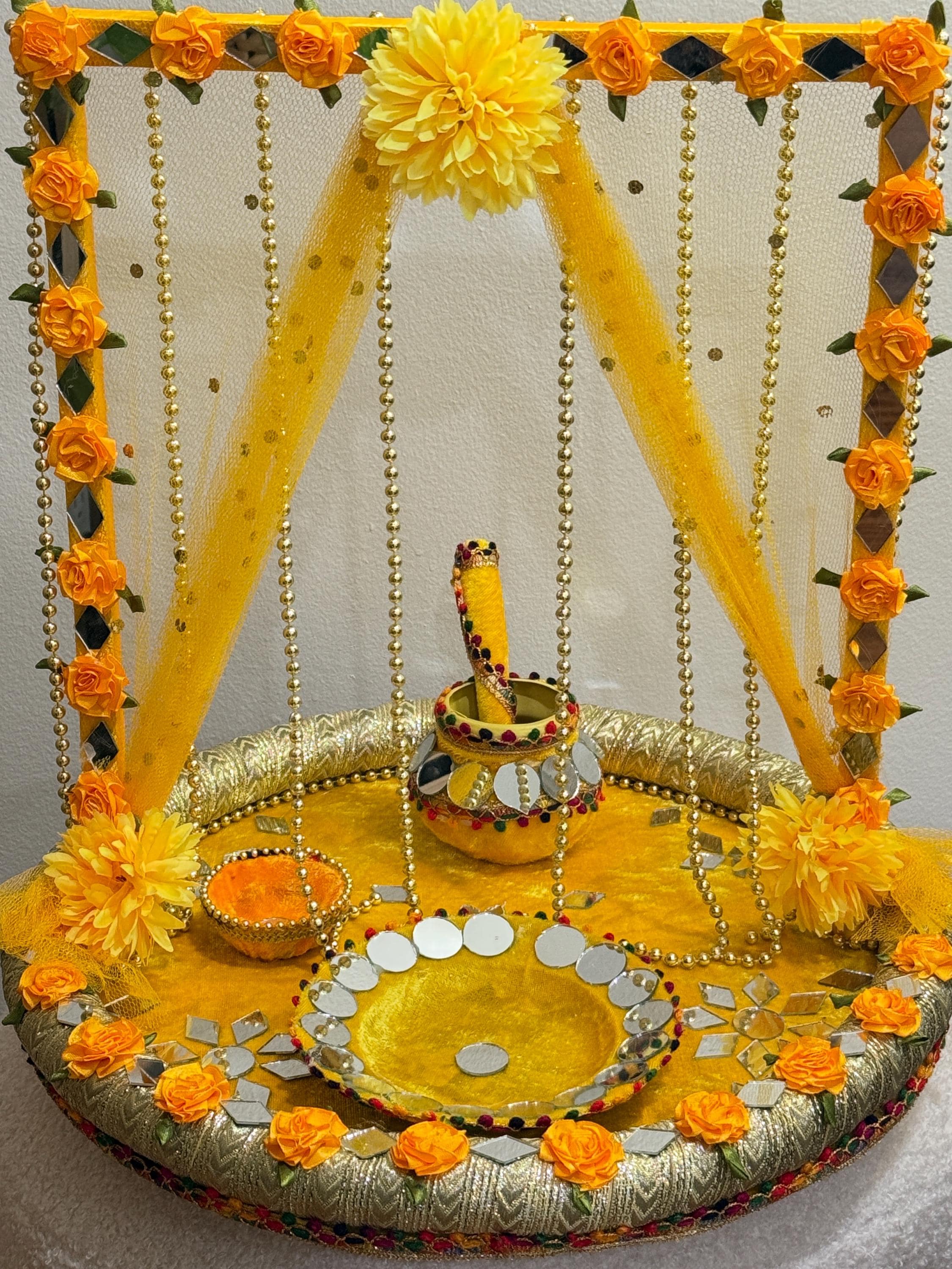 Mehndi Thaal/ Wedding Decoration (16 inch) Cone Mehndi/ - image 5