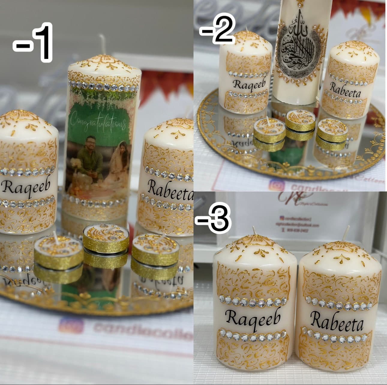 Wedding  Picture & Name Candles - image 3