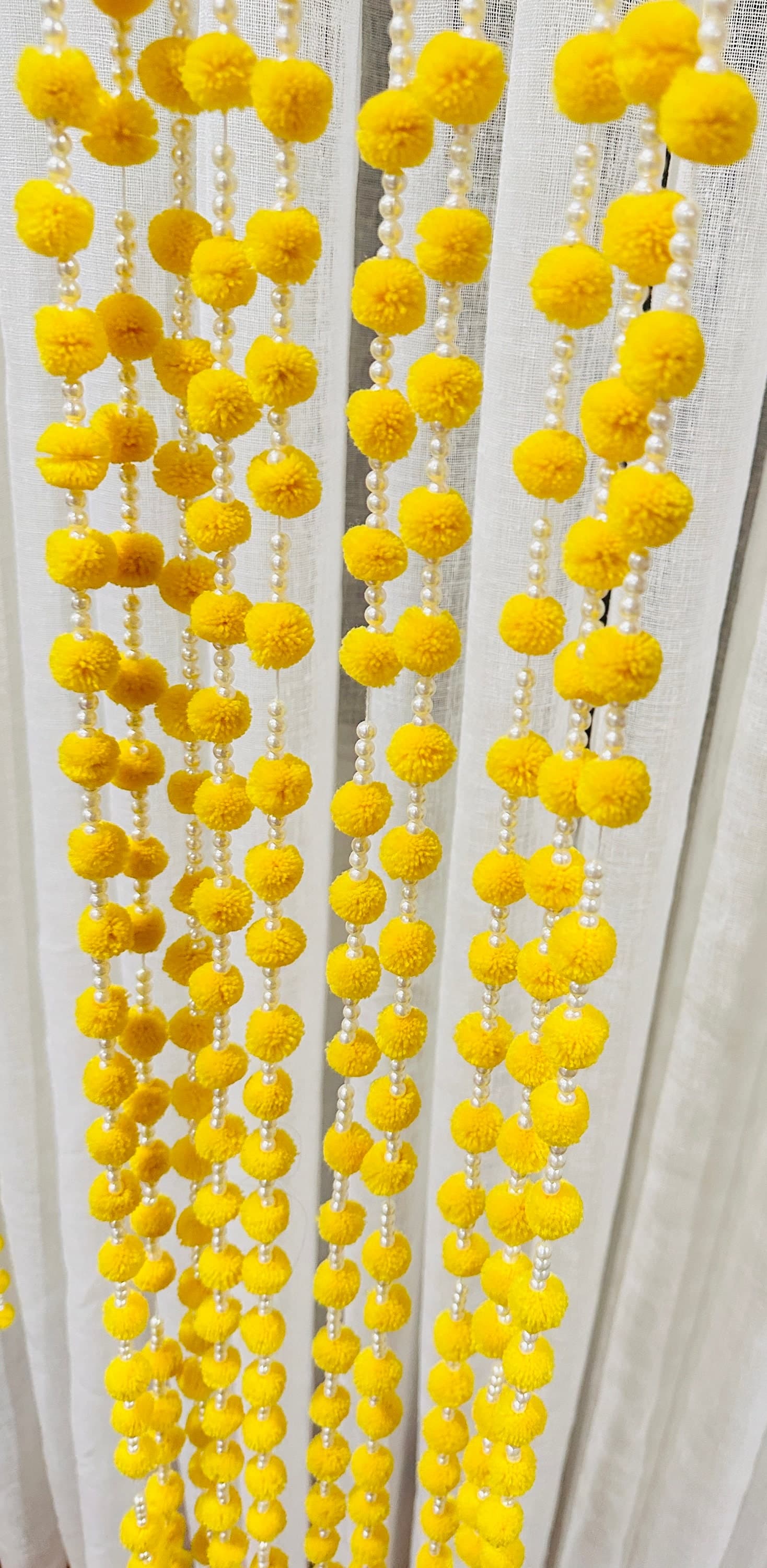 Wedding Lari/Ball Garlands with beads, Mehndi Backdrop, Party Décor, - image 4