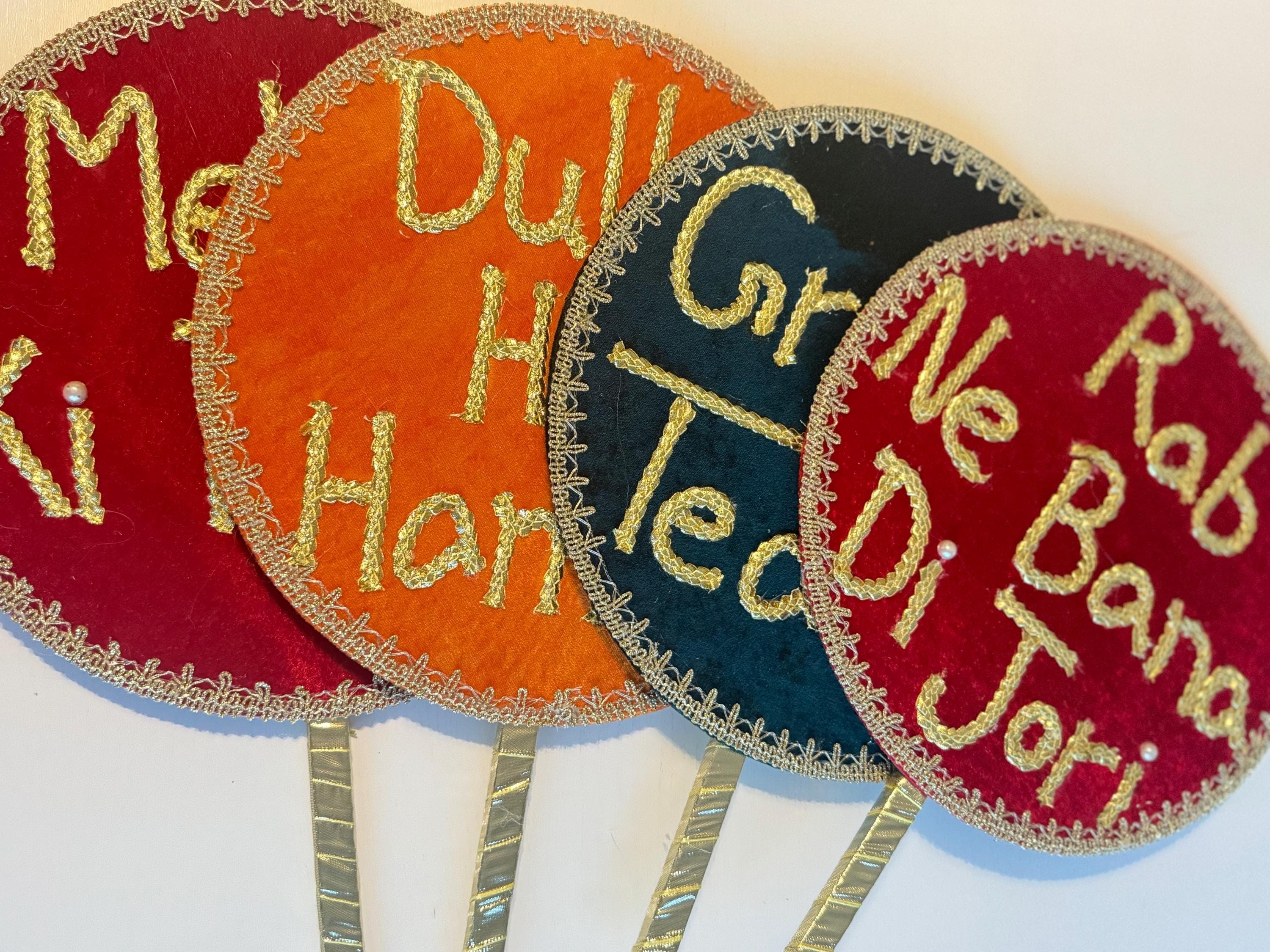Hand Board/ Velvet Hand Sign Props: Desi Wedding Decor