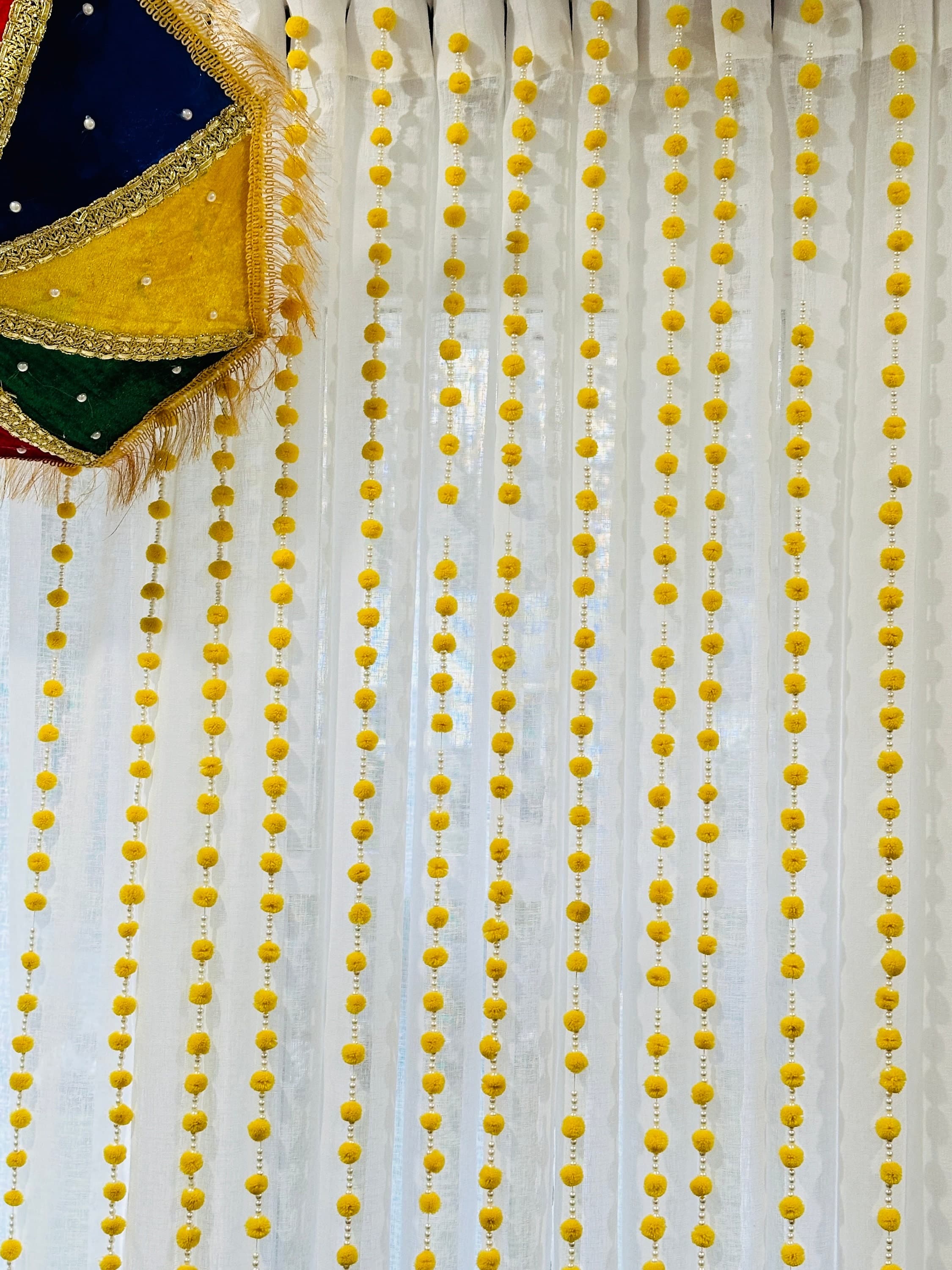 Wedding Lari/Ball Garlands with beads, Mehndi Backdrop, Party Décor, - image 3