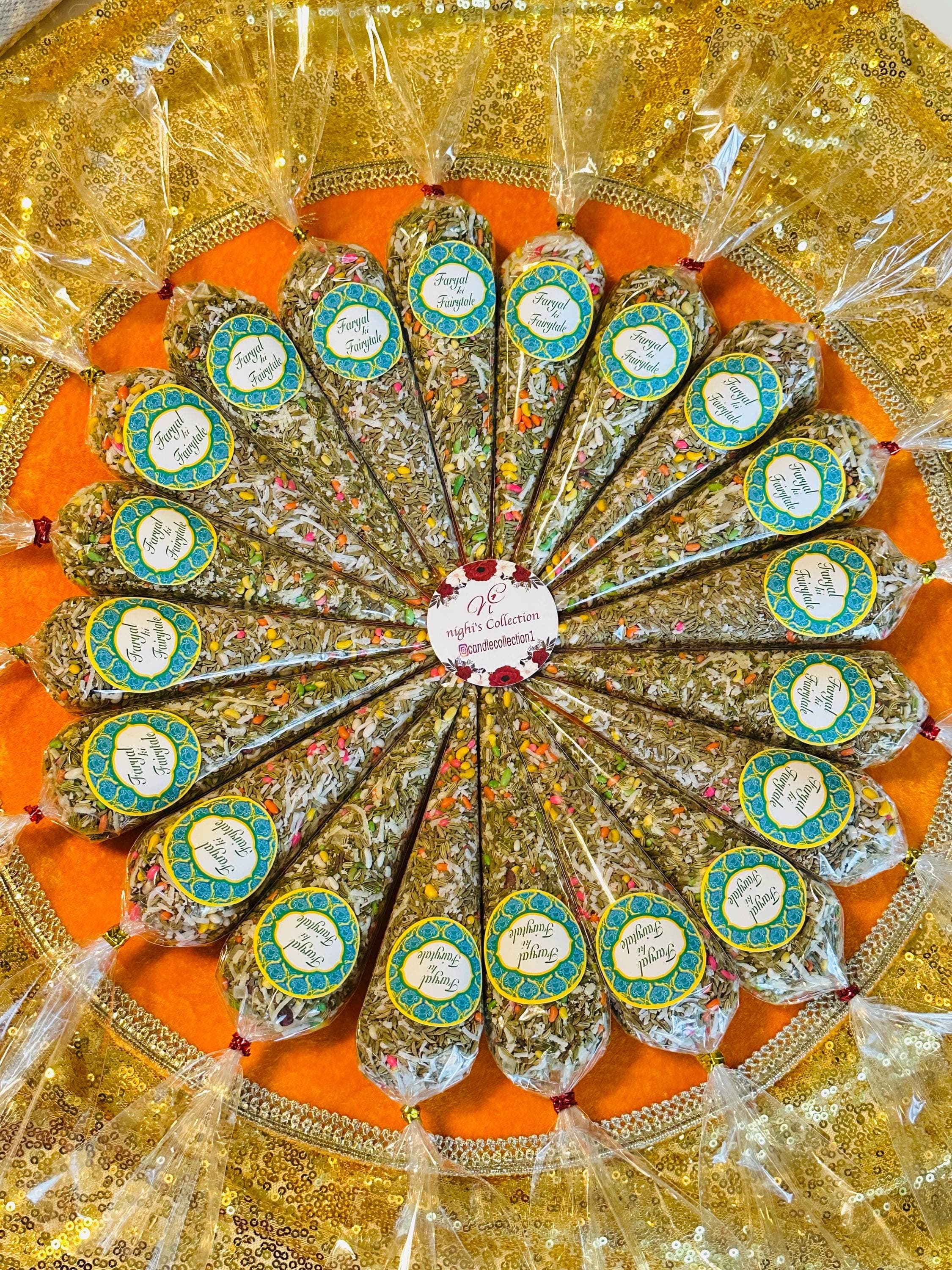 Customizable Sonf Cone Wedding Favors/ Mehndi/Dholki Stickers - image 4
