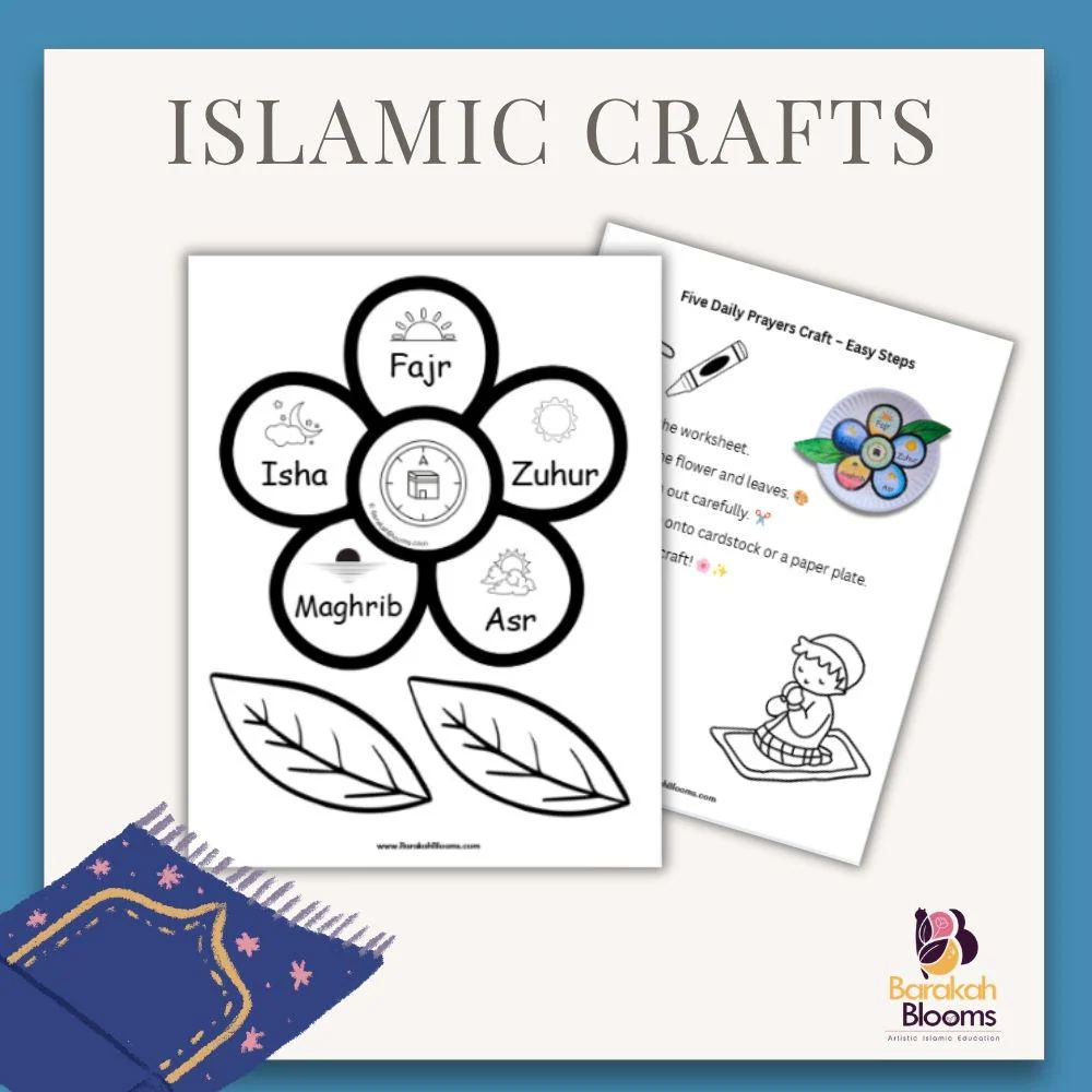 5 Daily Prayers Craft Printable, Islamic Paper Plate Activity for Muslim Kids - image 4