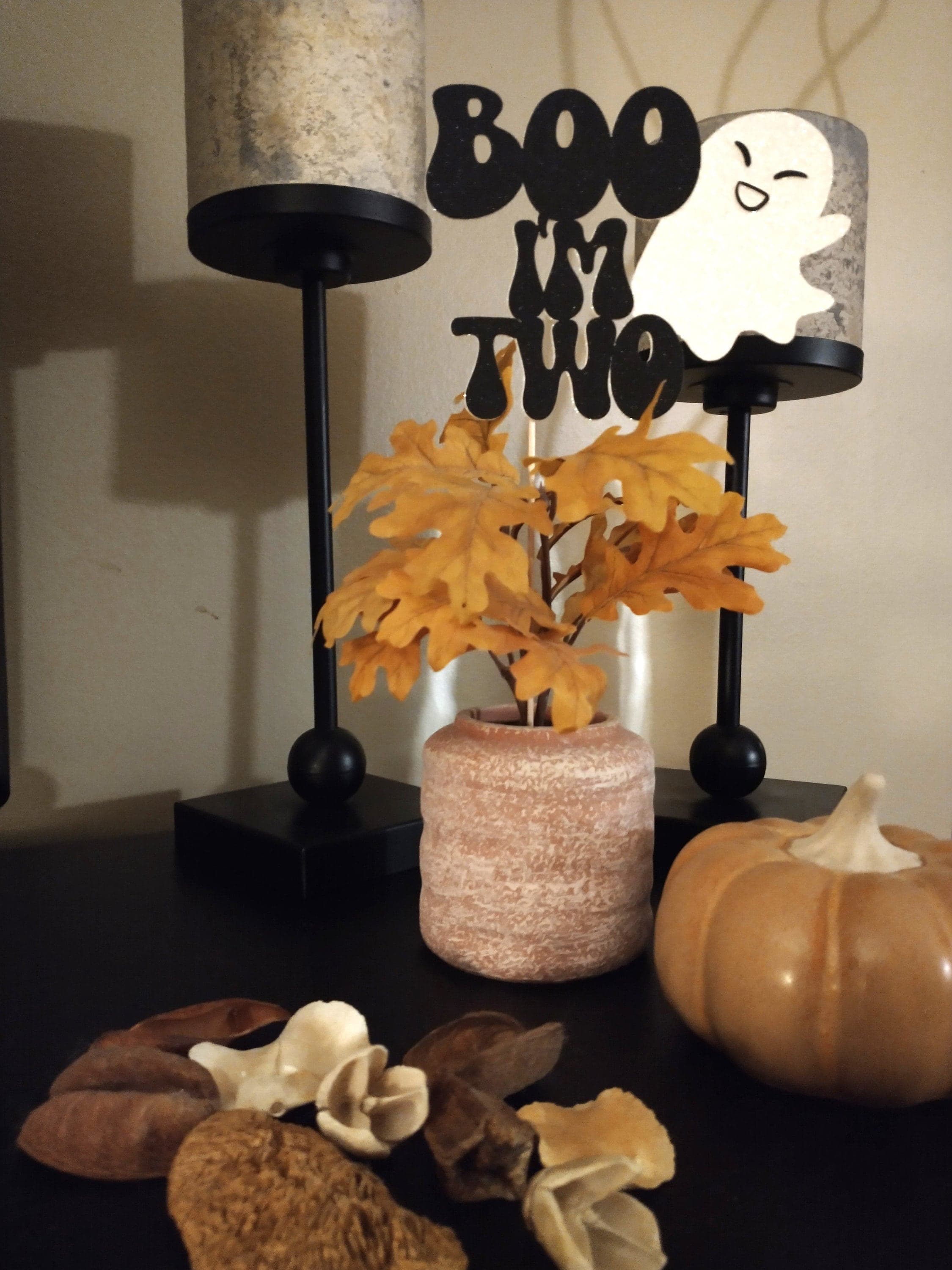 Ghost Cake Topper, Halloween 2nd Birthday, Glitter Cardstock - image 3