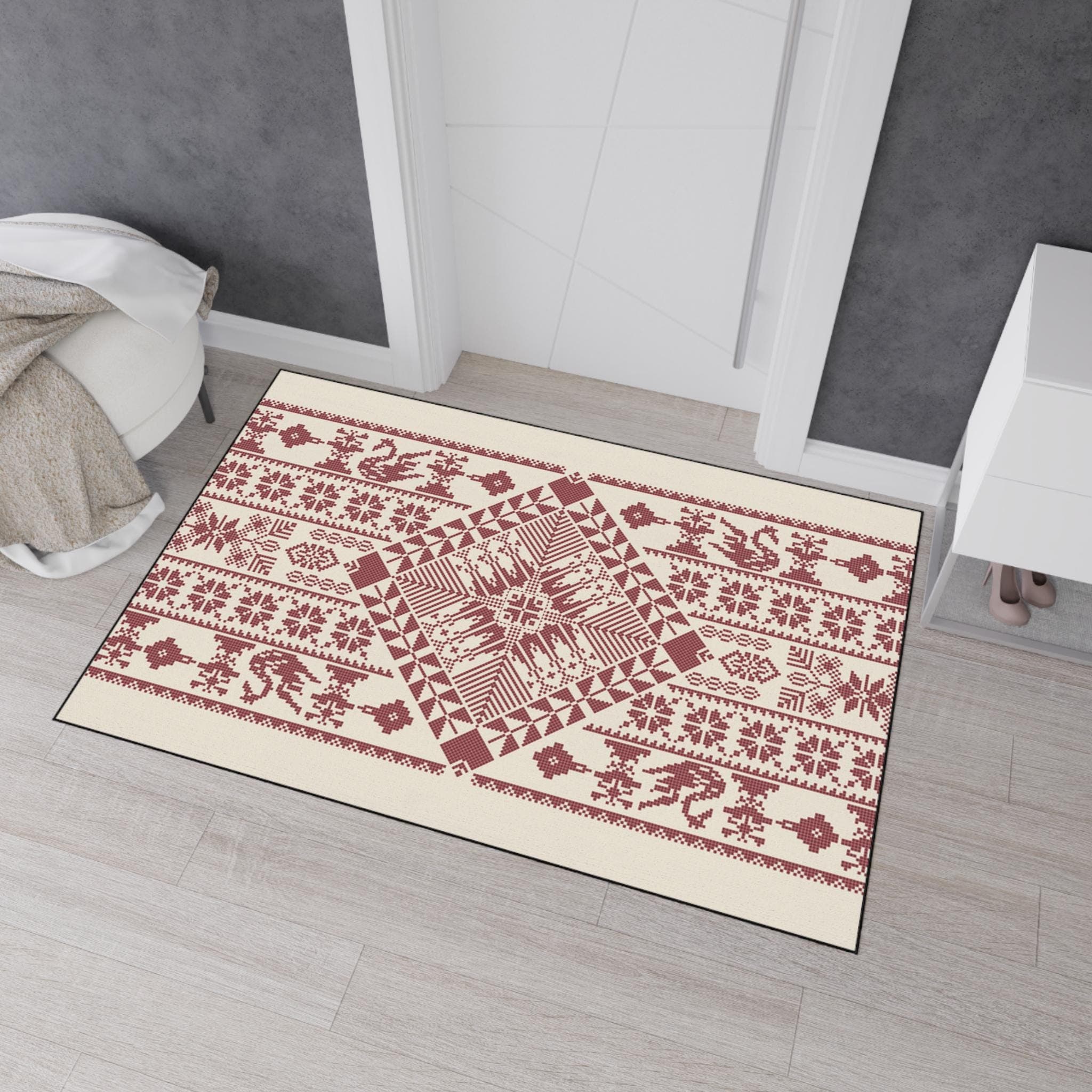 Tatreez Easter Floor Mat: Durable Polyester Rug, Anti-Slip Kitchen Decor - image 3