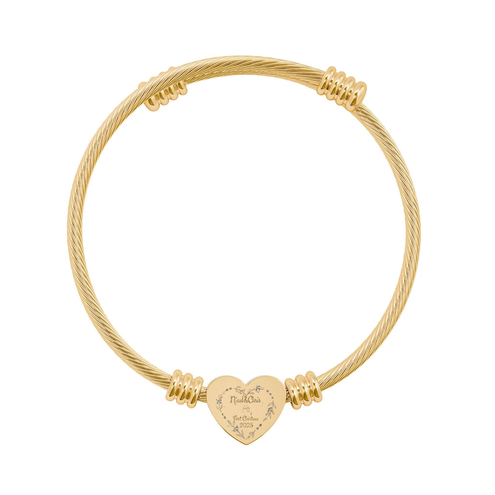 Personalized Heart Cuff Bracelet: Engraved Stainless Steel Jewelry Gift - image 4