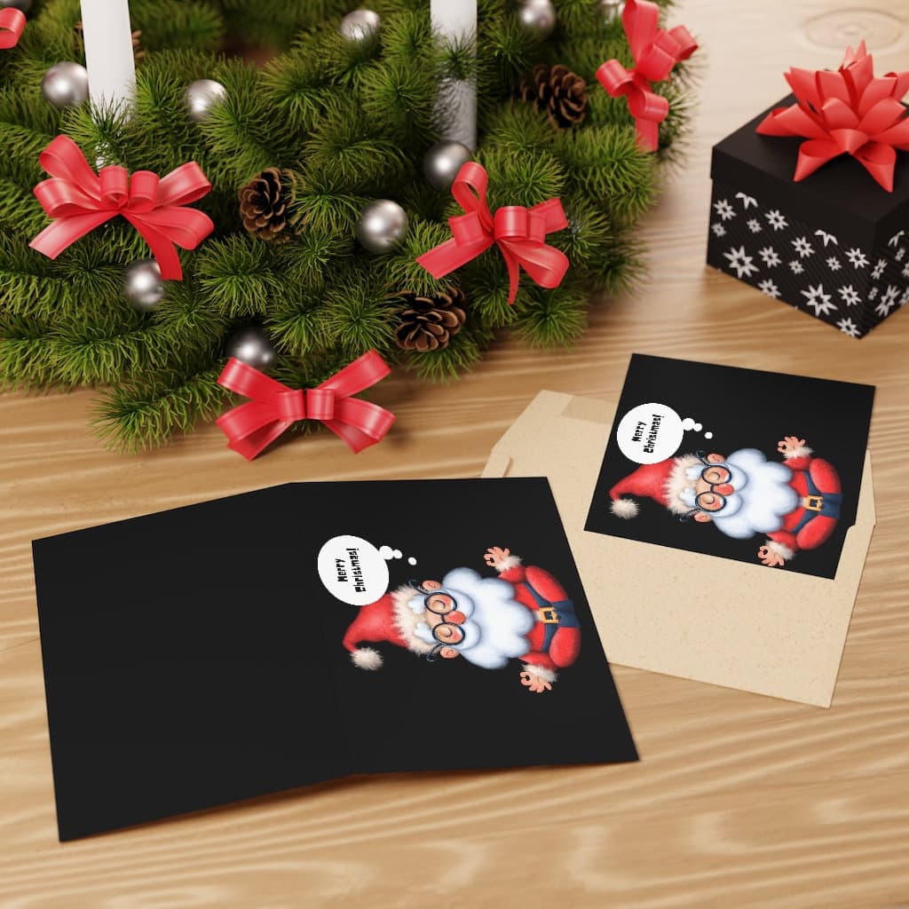 Santa Christmas Greeting Card: Holiday Card for Family and Friends