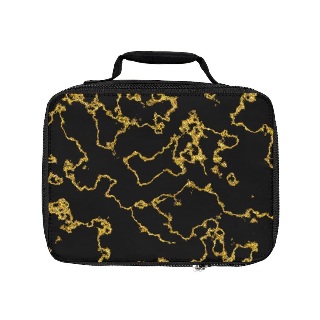 Personalized Insulated Lunch Bag: Black & White Marble, Work, School, Picnic - image 3