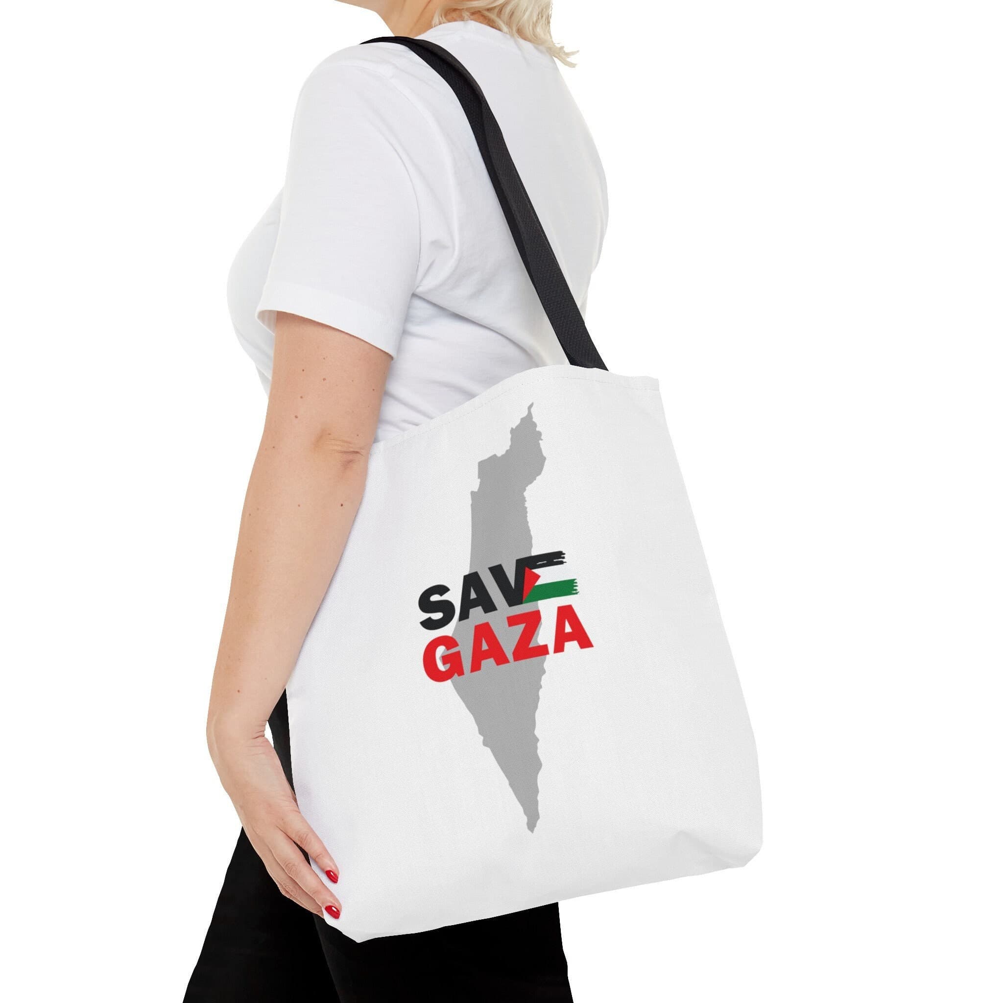 Palestine Map Tote Bag: Save Gaza, Personalized Polyester Tote