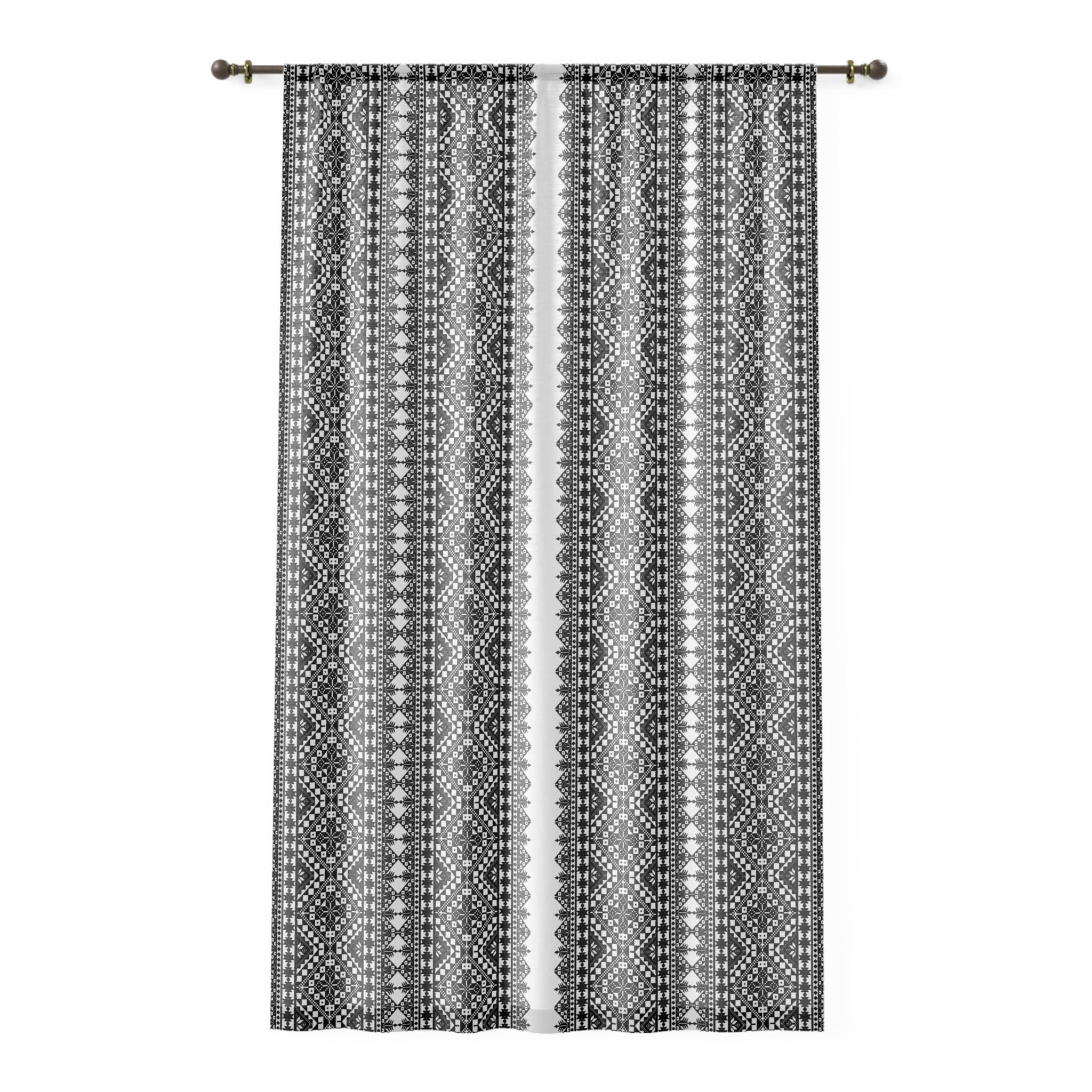 Palestine Tatreez Window Curtain: Henna Home Decor (50" x 84") - image 3