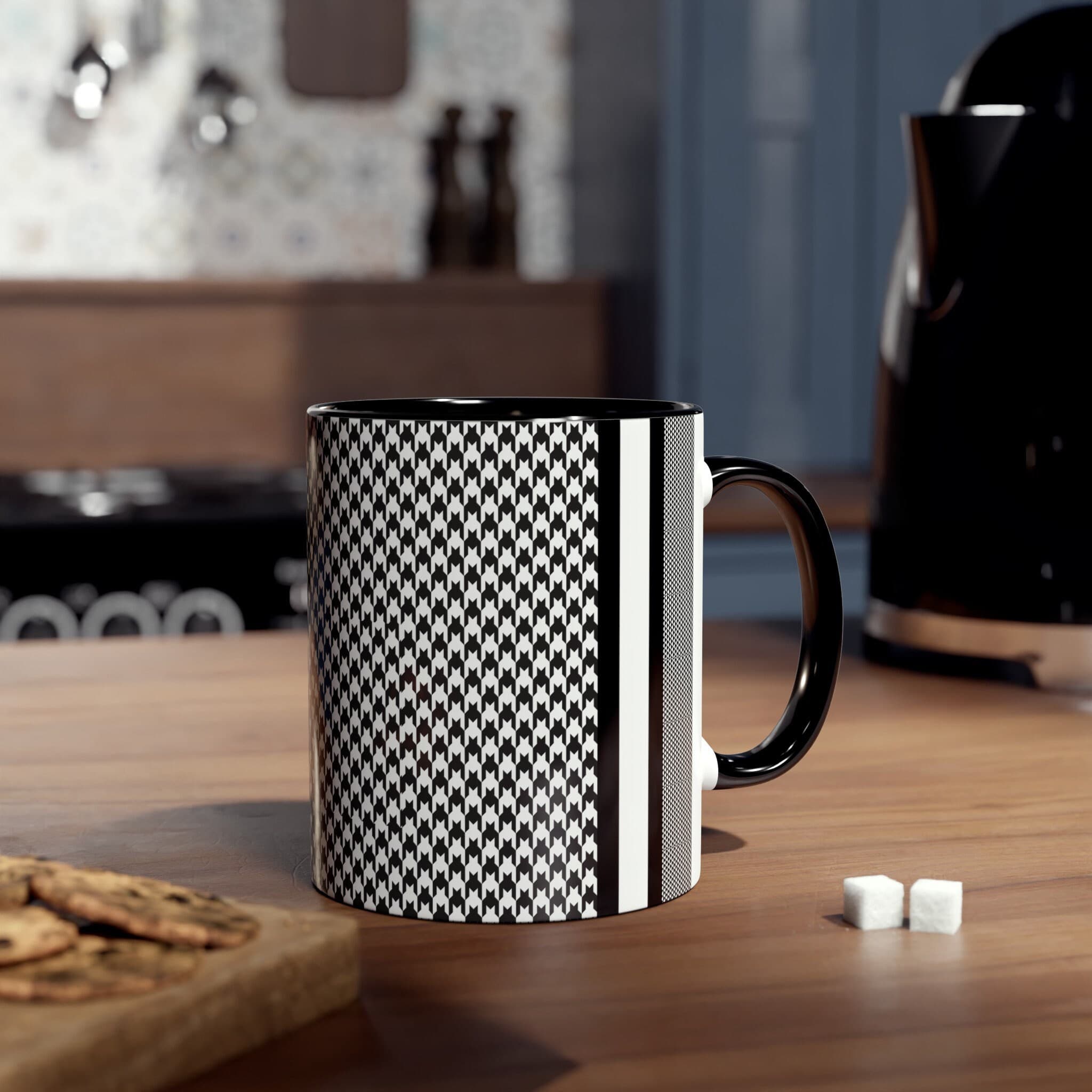 Two-Tone Coffee Mugs, 11oz Kufiya Design.