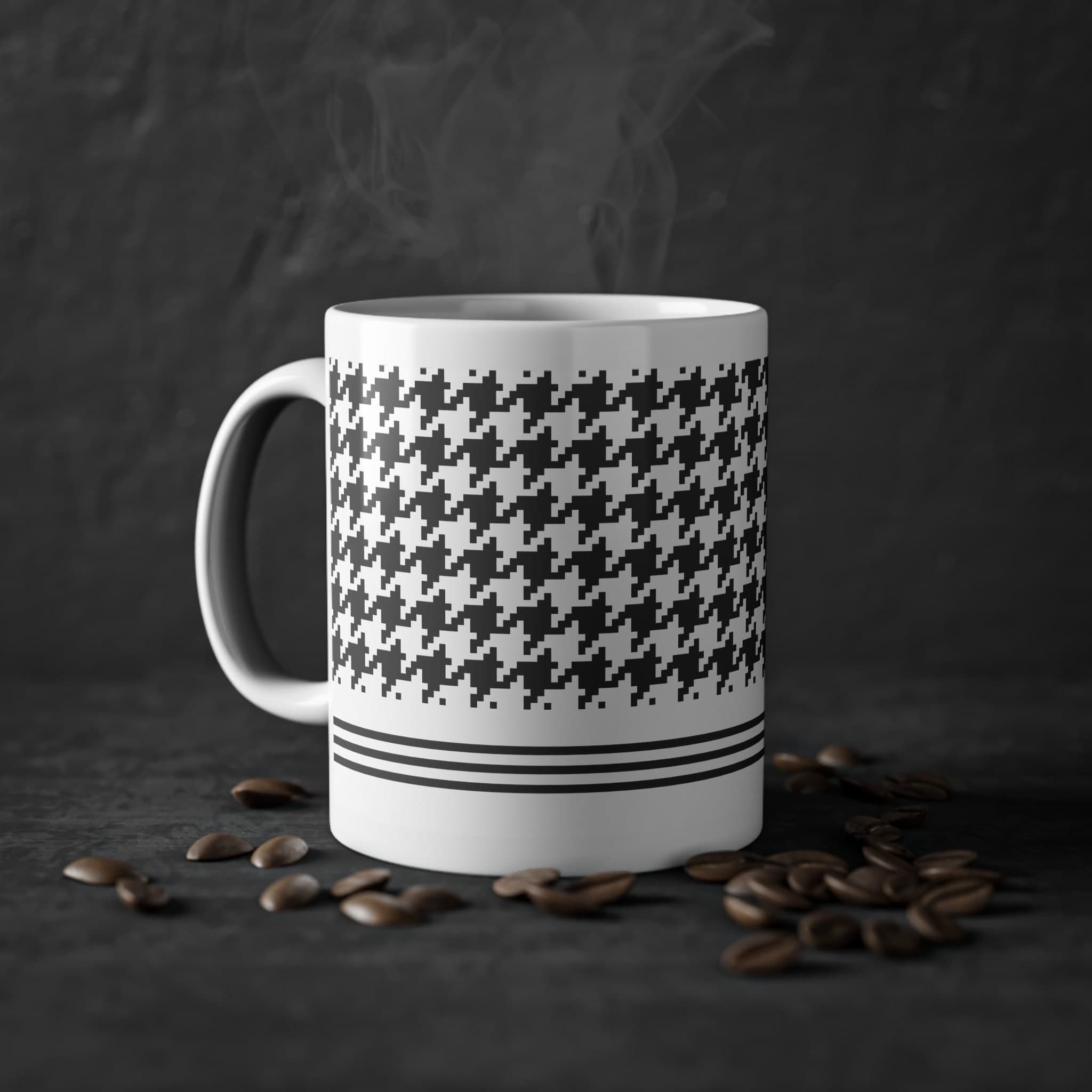 Palestinian Kufiya Pattern Coffee Mug - Traditional Design (11oz)