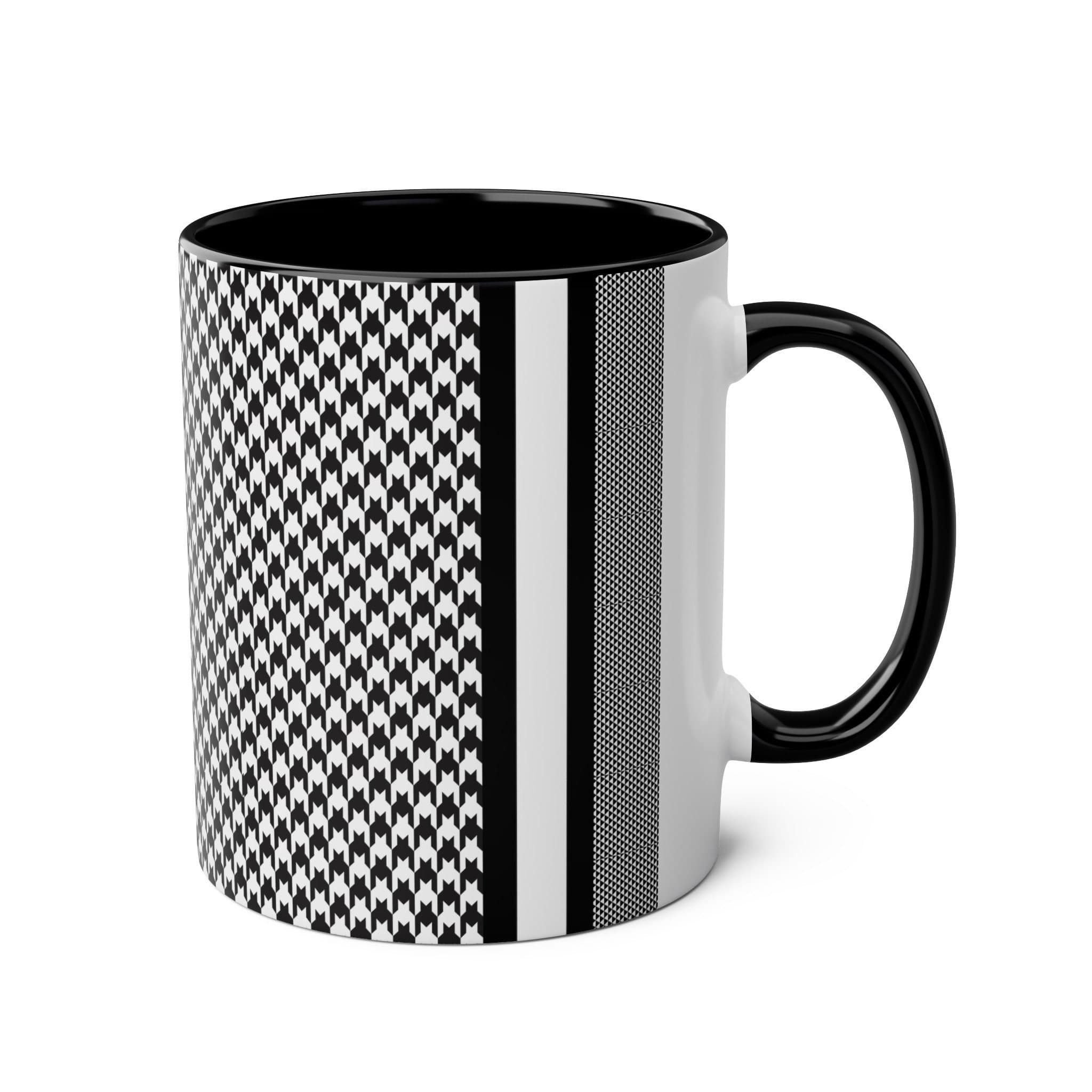 Palestinian traditional kufiyah coffee Colourful Palestinian flag kufiyah Mugs, 11oz, Palestine, kufiyah pattern, gift