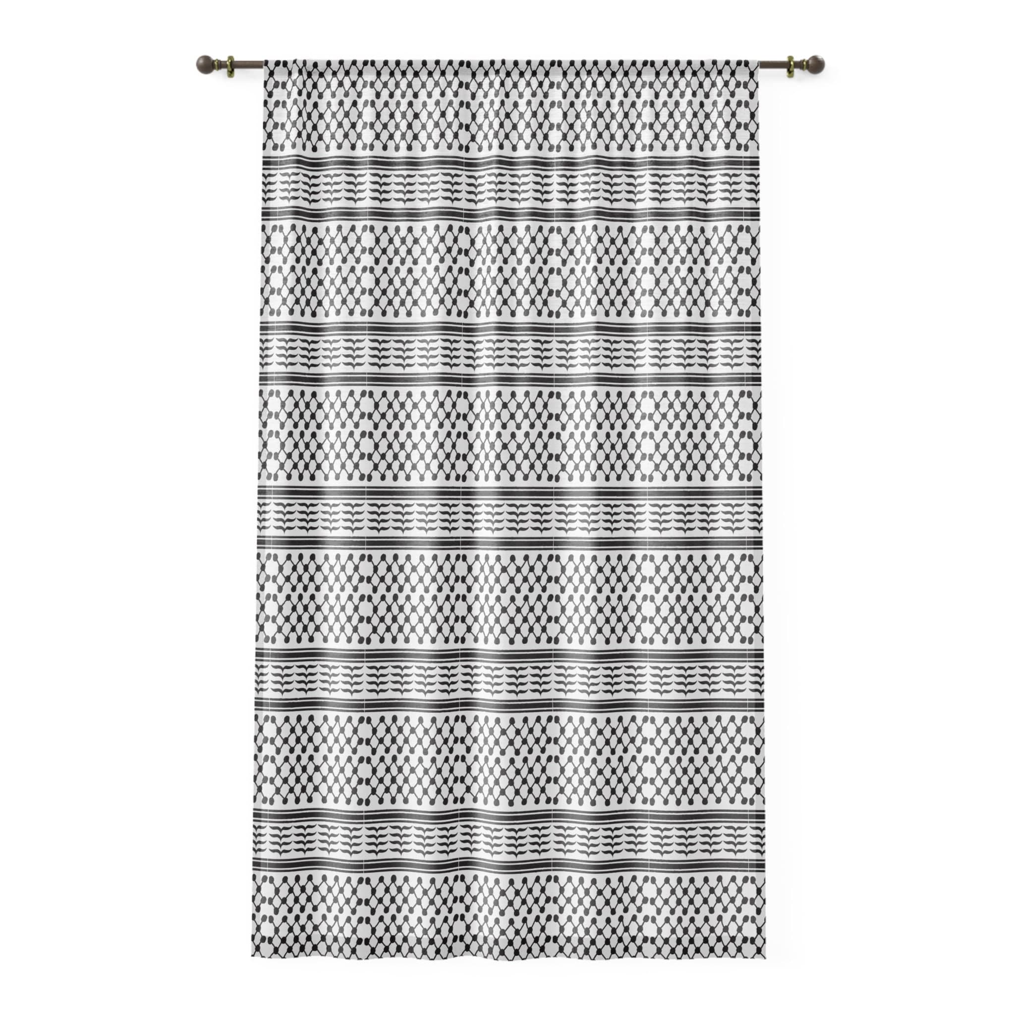 Palestine Kufiyah Window Curtain: Henna Backdrop, Full Print (50" x 84") - image 3