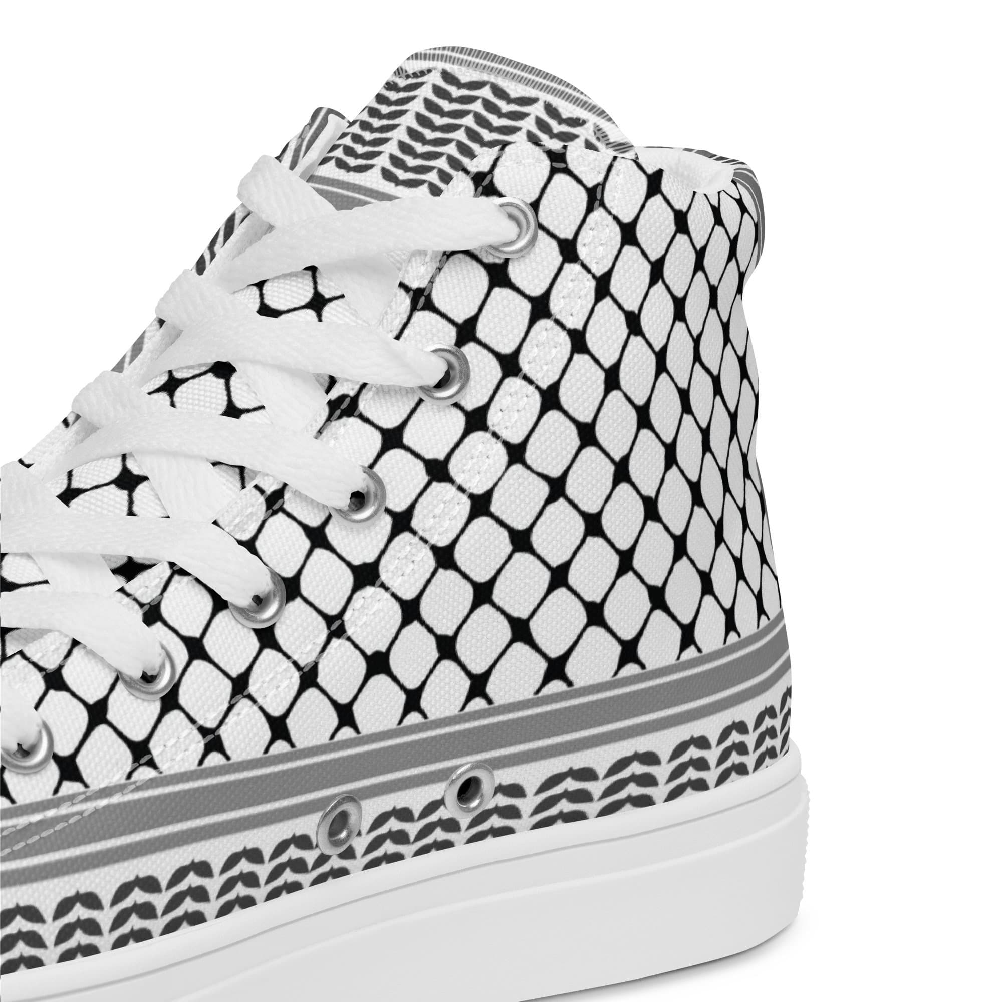 Printed Palestinian Keffiyeh Women’s high top canvas shoes