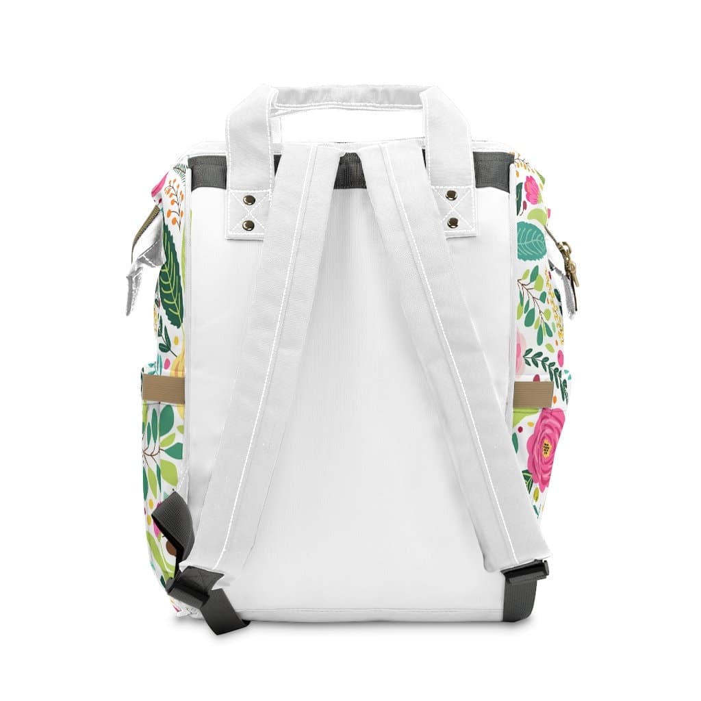 Floral Print Nylon Diaper Backpack: Multi-Functional Travel Bag - image 5