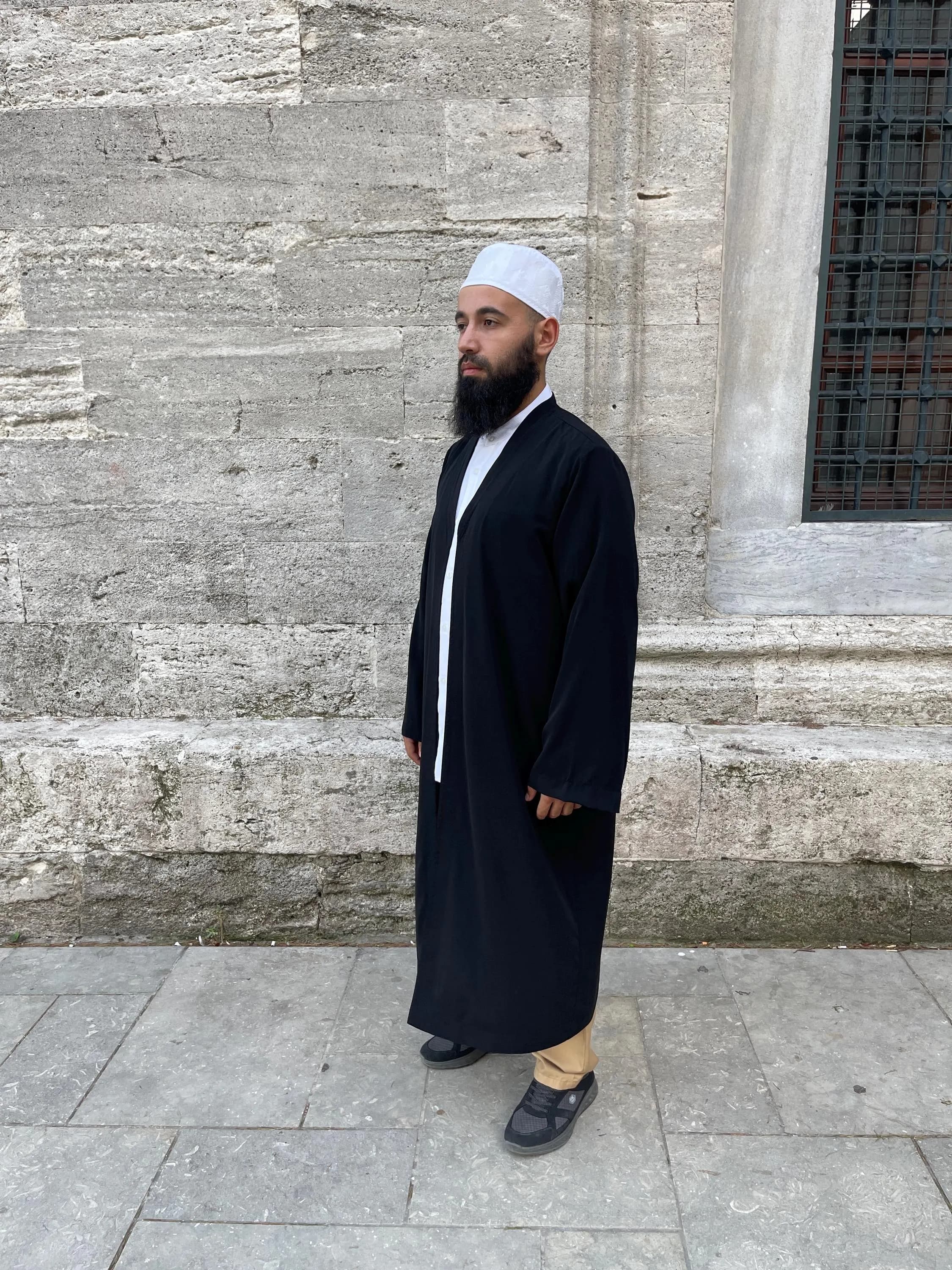 Premium Muslim Black Prayer Jubbah for Men, Turkish Islamic Robe, Soft Modest Thobe, Mosque Prayer Outfit, Eid Gift for Him - image 3