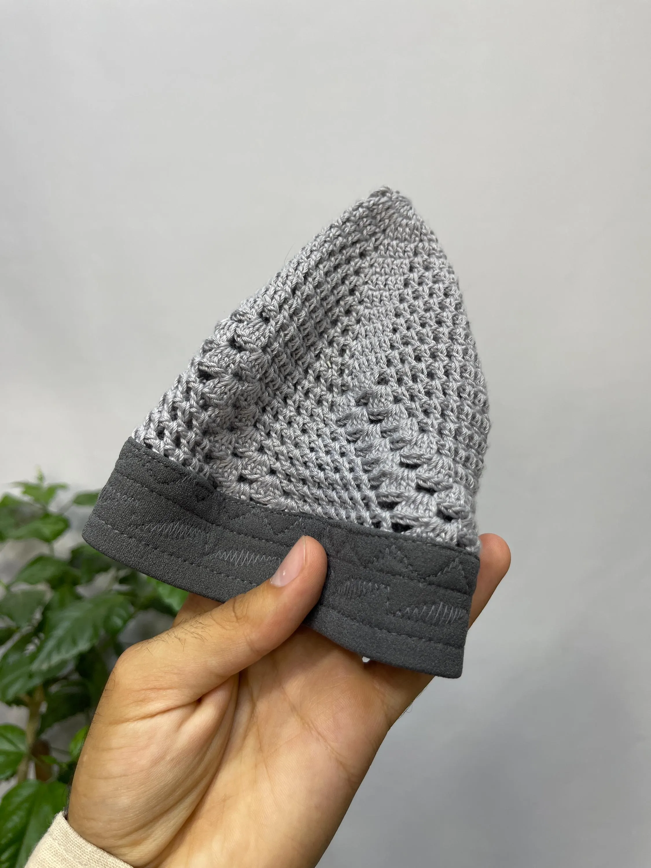 HAND GRAY EGYPT Kufi Premium Quality Soft Kufi With Border Knit Judi/Kufi Hat Muslim Men - Islamic Gift for Him,Ramadan Gift,Eid Gift - image 4