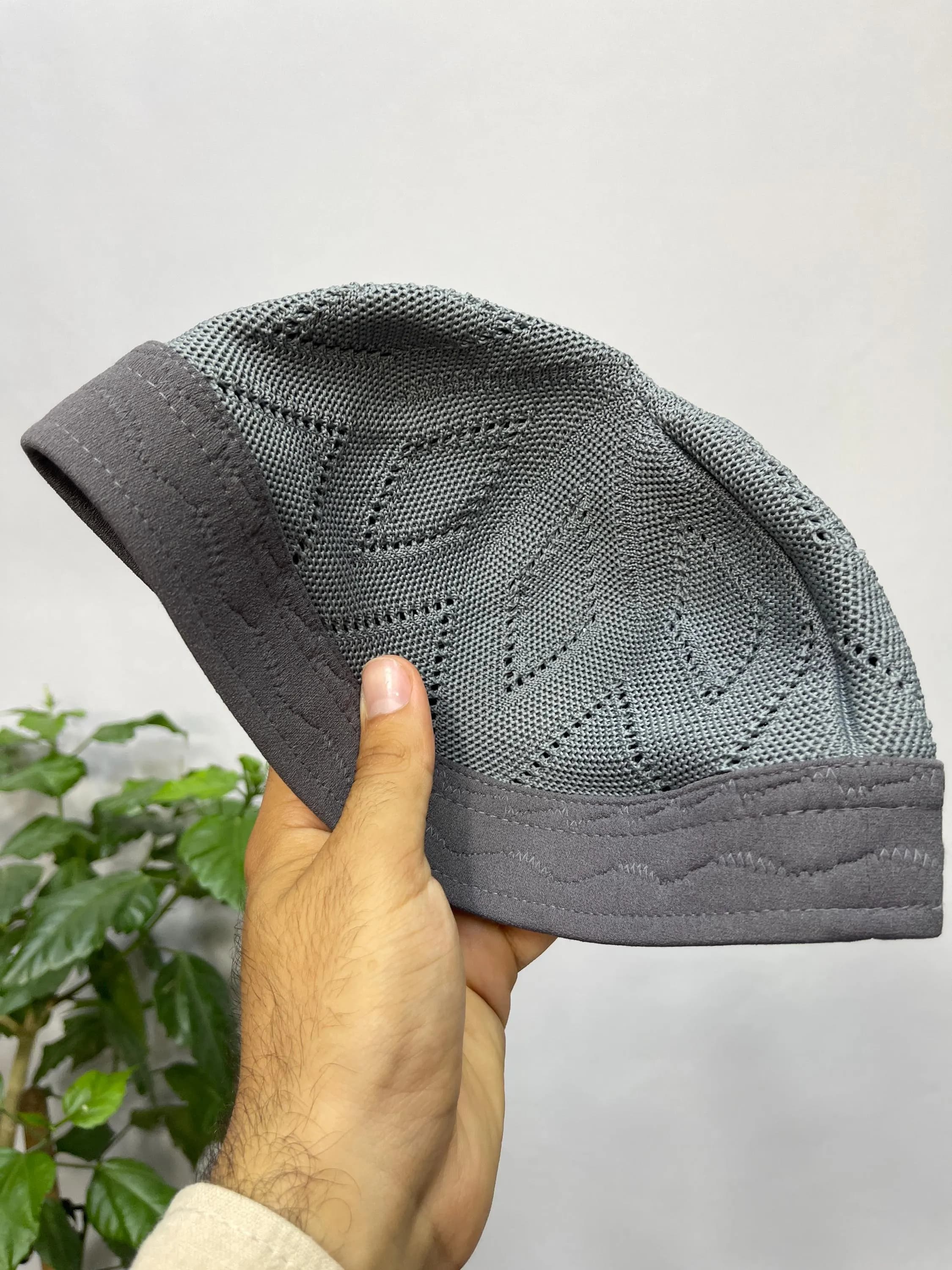 TIGHT Knit GRAY EGYPT Kufi Premium Quality Soft Kufi With Border Knit Judi/Kufi Hat Muslim Men - Islamic Gift for Him,Ramadan Gift - image 3