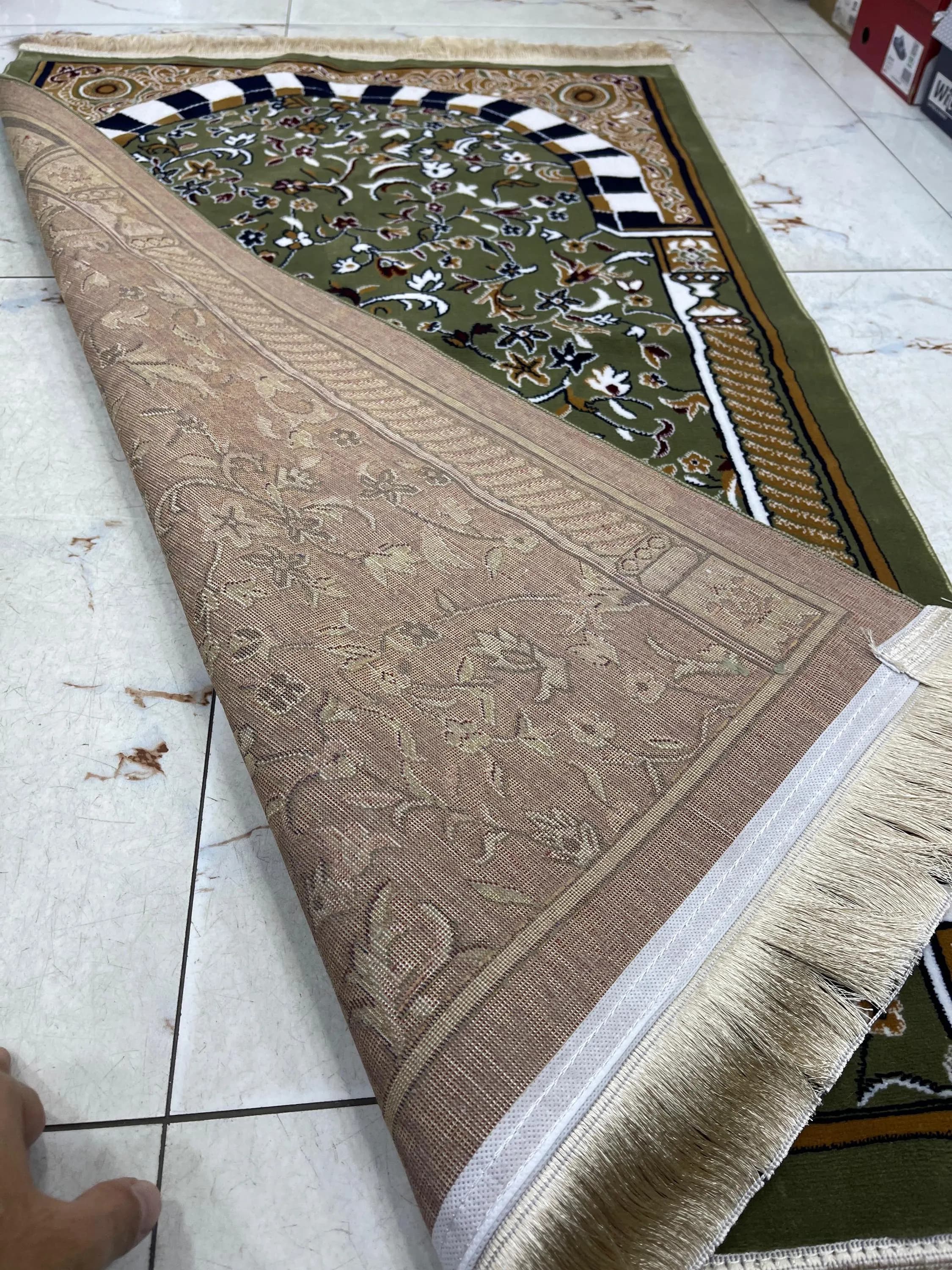 Premium Soft Ravza Prayer Rug | Luxury Muslim Prayer Mat | Rawdah Janamaz | Islamic Gift for Ramadan Eid Hajj Umrah | Thick Plush Sajjadah - image 3