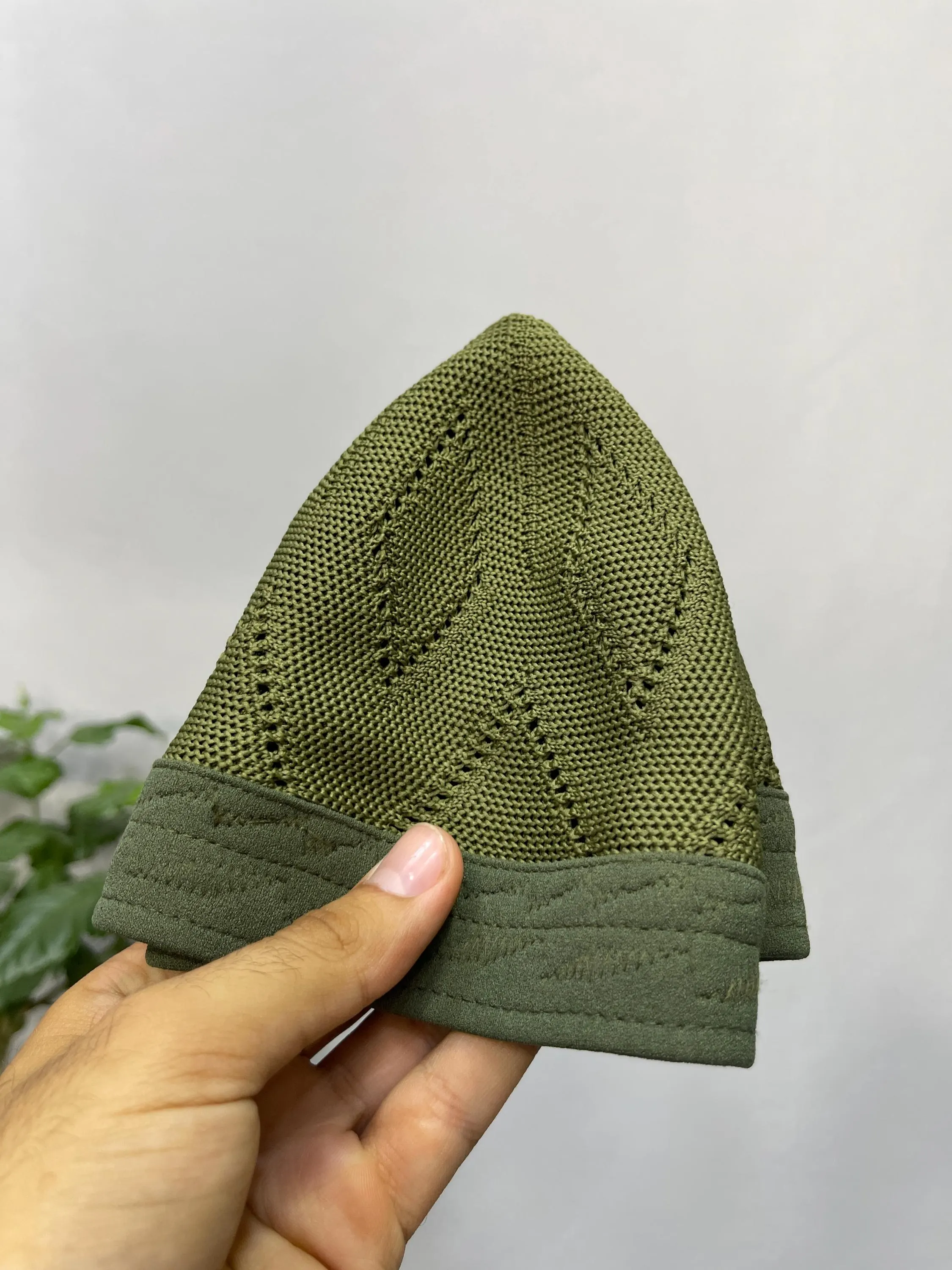 TIGHT Knit GREEN EGYPT Kufi Premium Quality Soft Kufi With Border Knit Judi/Kufi Hat Muslim Men - Islamic Gift for Him,Ramadan Gift - image 5
