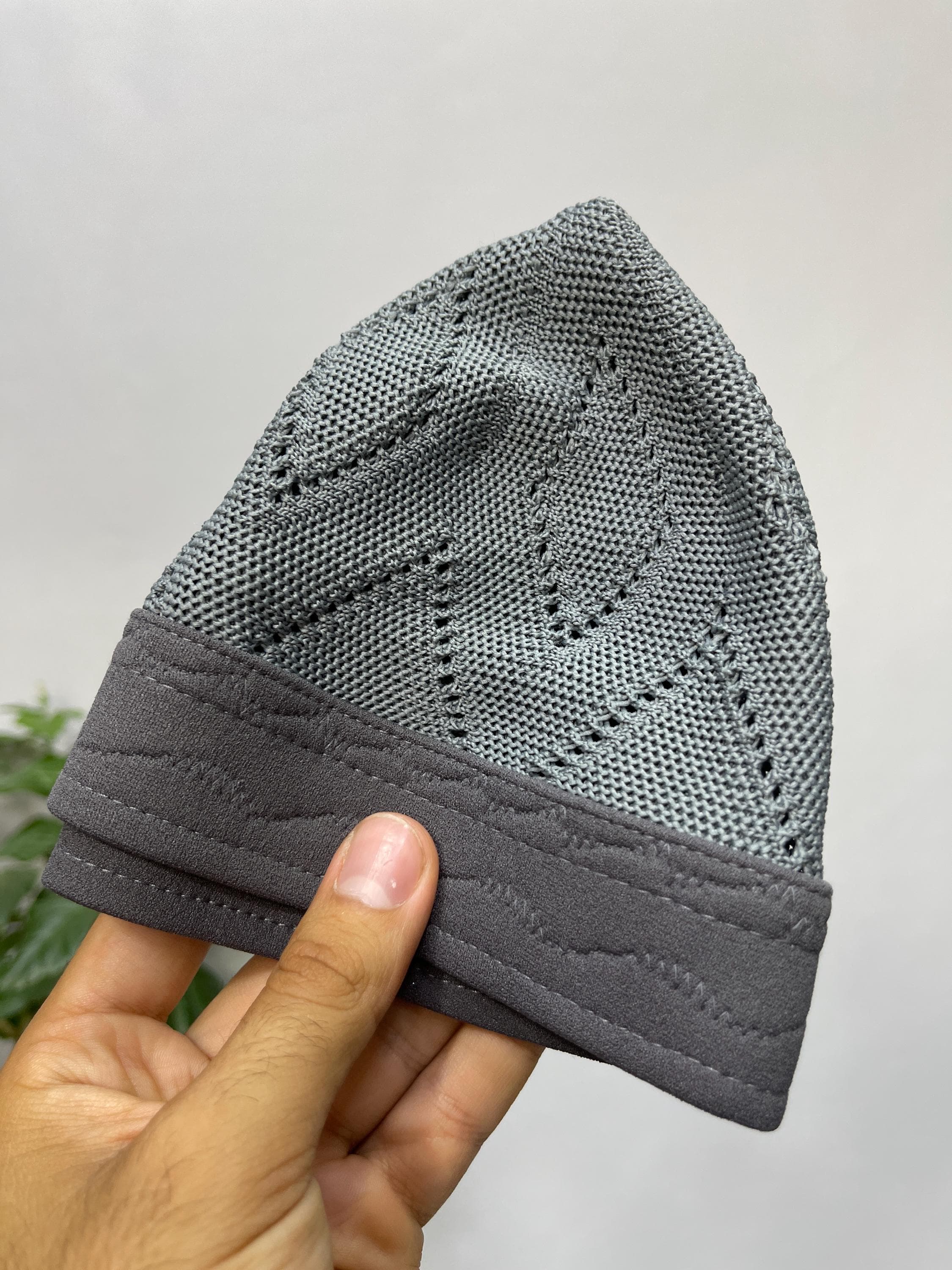 TIGHT Knit GRAY EGYPT Kufi Premium Quality Soft Kufi With Border Knit Judi/Kufi Hat Muslim Men - Islamic Gift for Him,Ramadan Gift - image 4