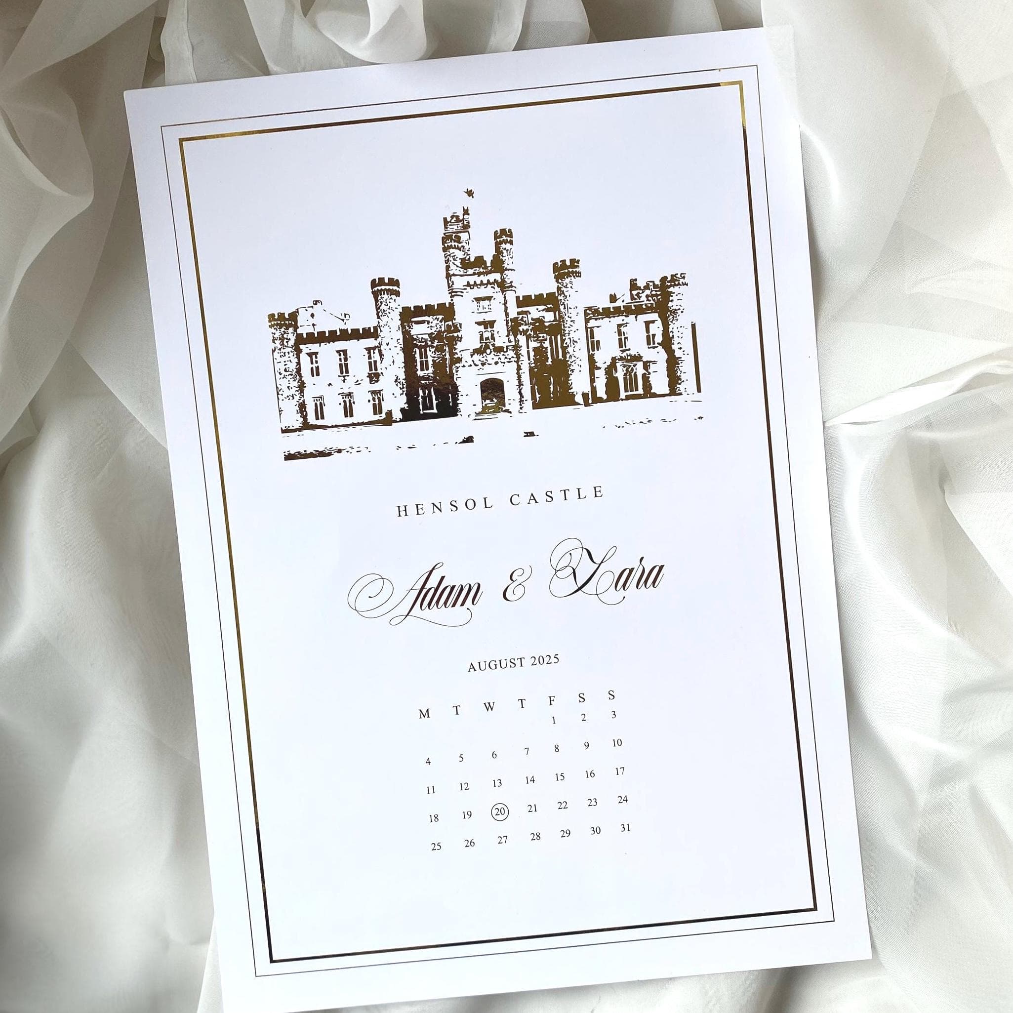 Personalized Foiled Wedding Venue Illustration: Gold, Silver, or Rose Gold - A5/A4 - image 3