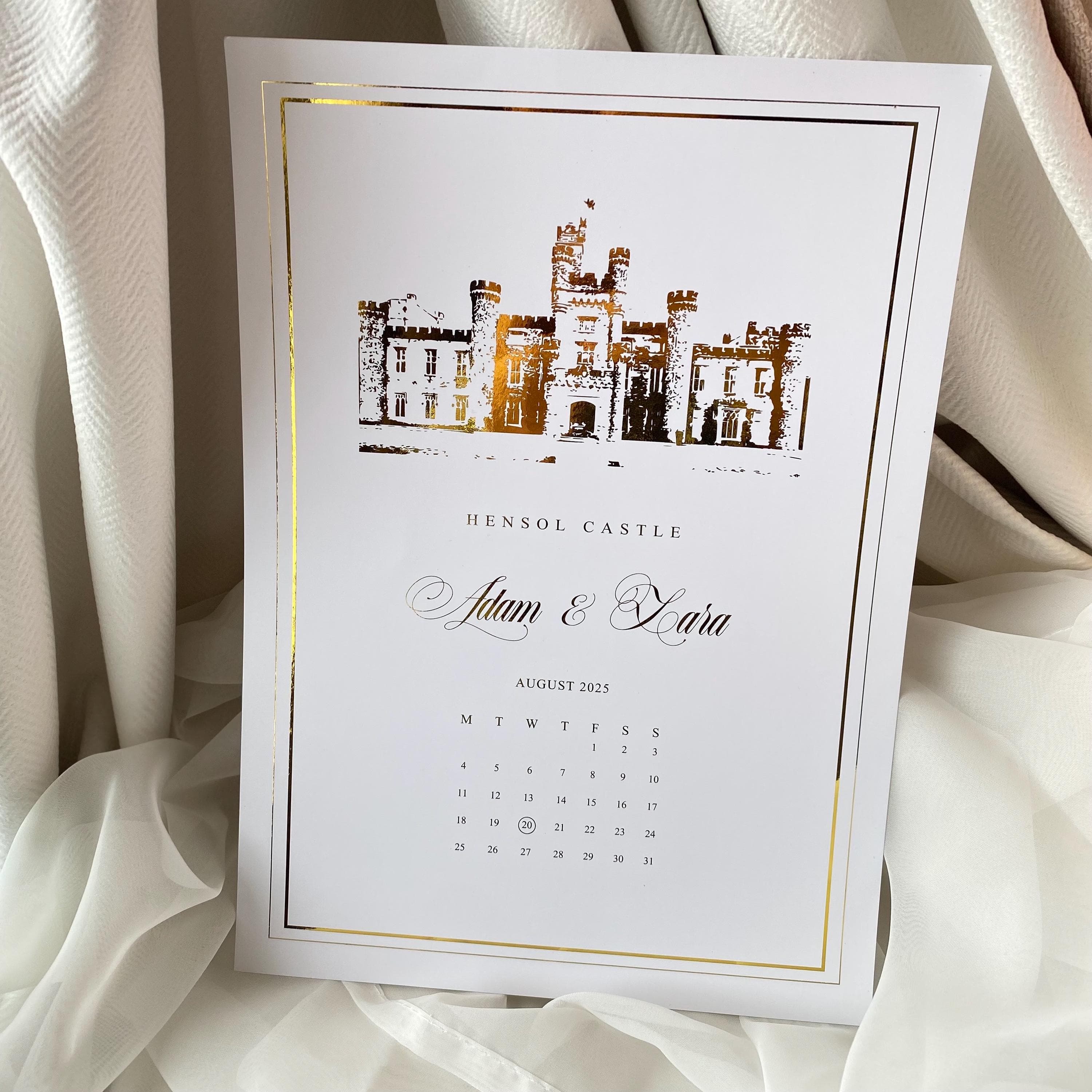 Personalized Foiled Wedding Venue Illustration: Gold, Silver, or Rose Gold - A5/A4 - image 4