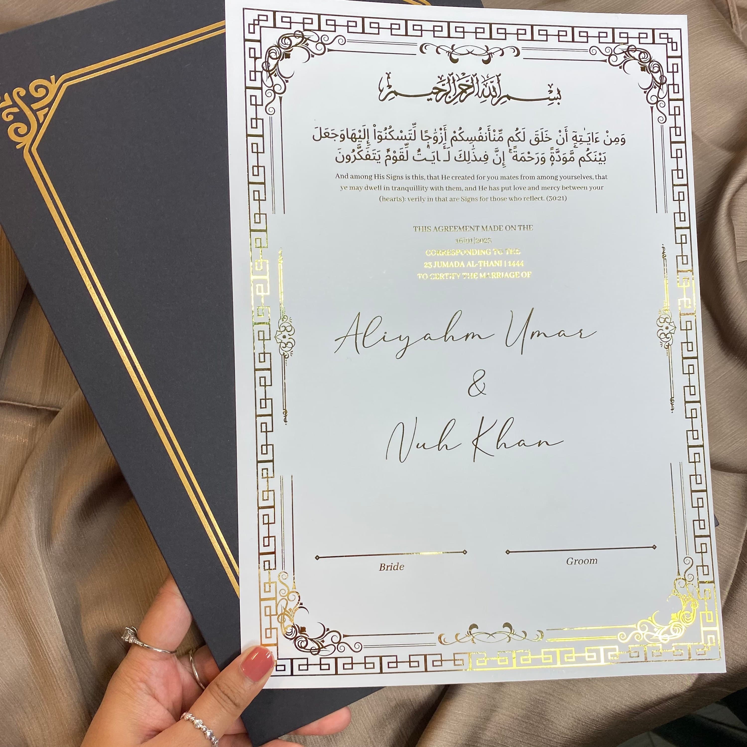Nikkah Folder • Black • Nikkah Certificate Holder • A4 • - image 4