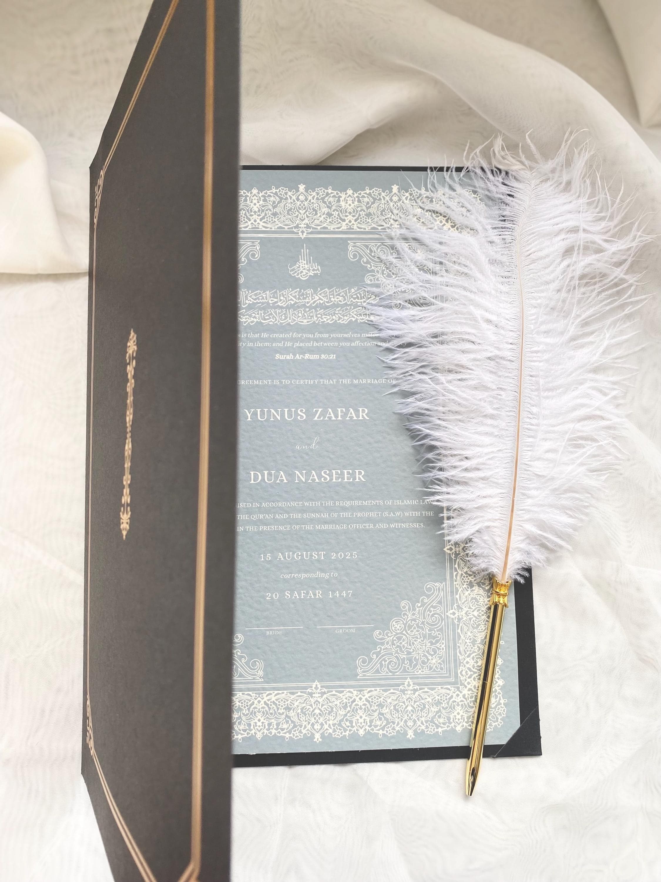 Personalized Nikkah Certificate: Muslim Marriage Keepsake, Quran Verse, A4/A3 - image 5