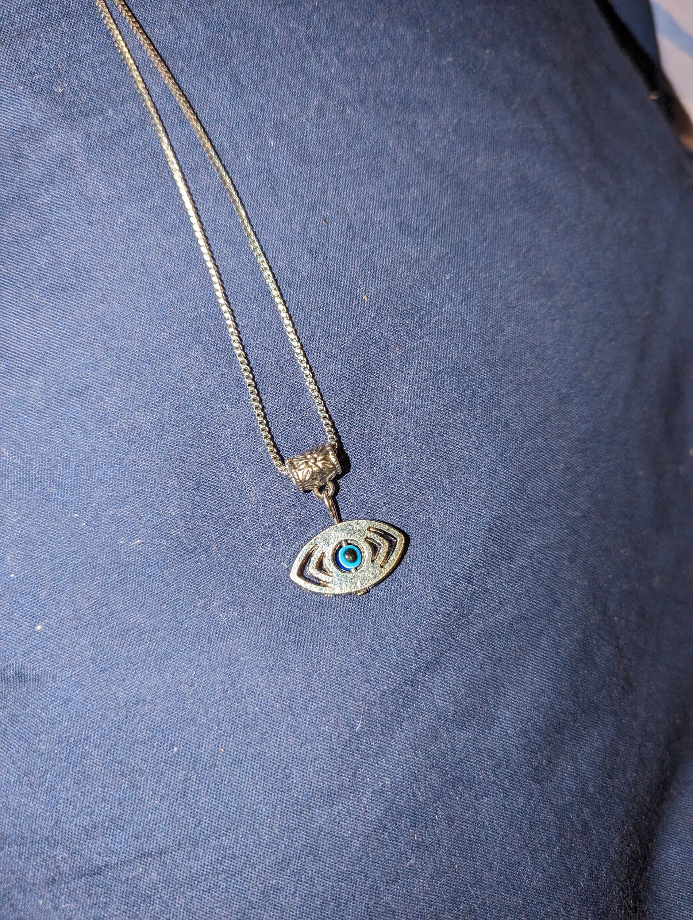 Evil eye silver pendant necklace perfect for birthday gift - image 4
