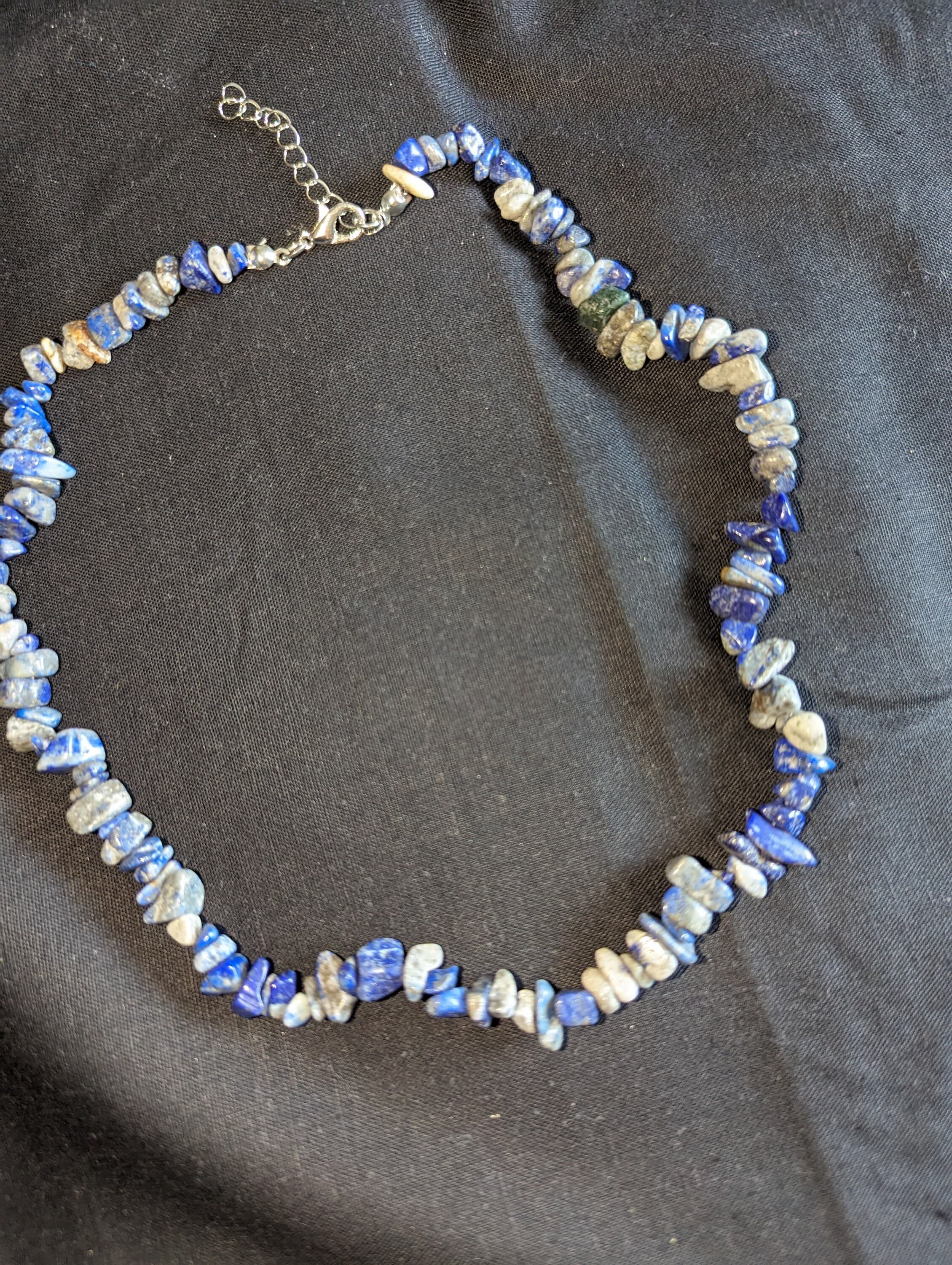 Lapis lazuli natural gem stone Bohemian necklace - image 5
