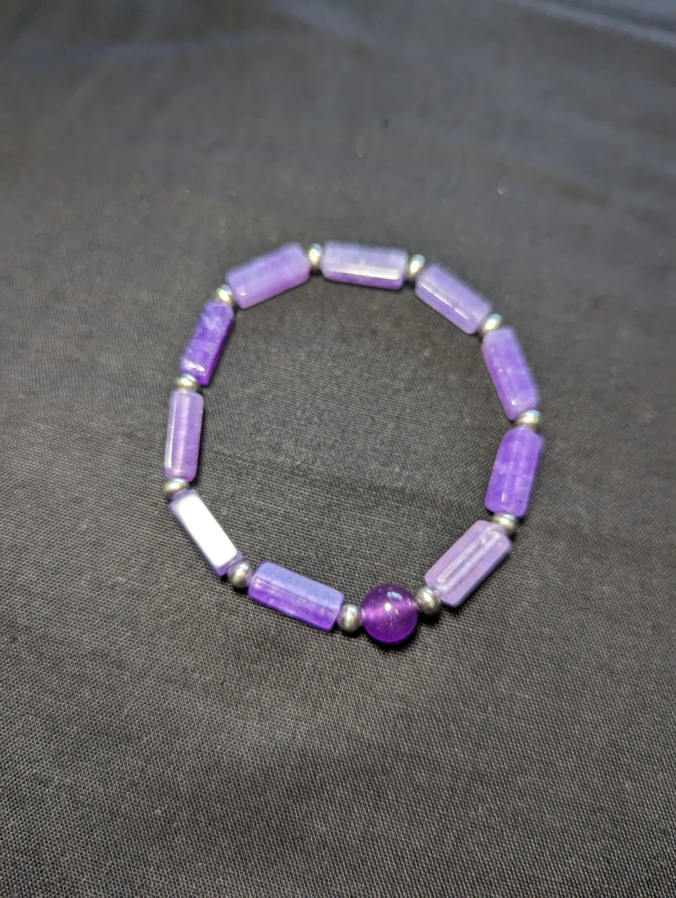 Amethyst Bracelet Set for Weight Loss, Slimming, and Healing - Natural Stone Jewelry for Women and Men