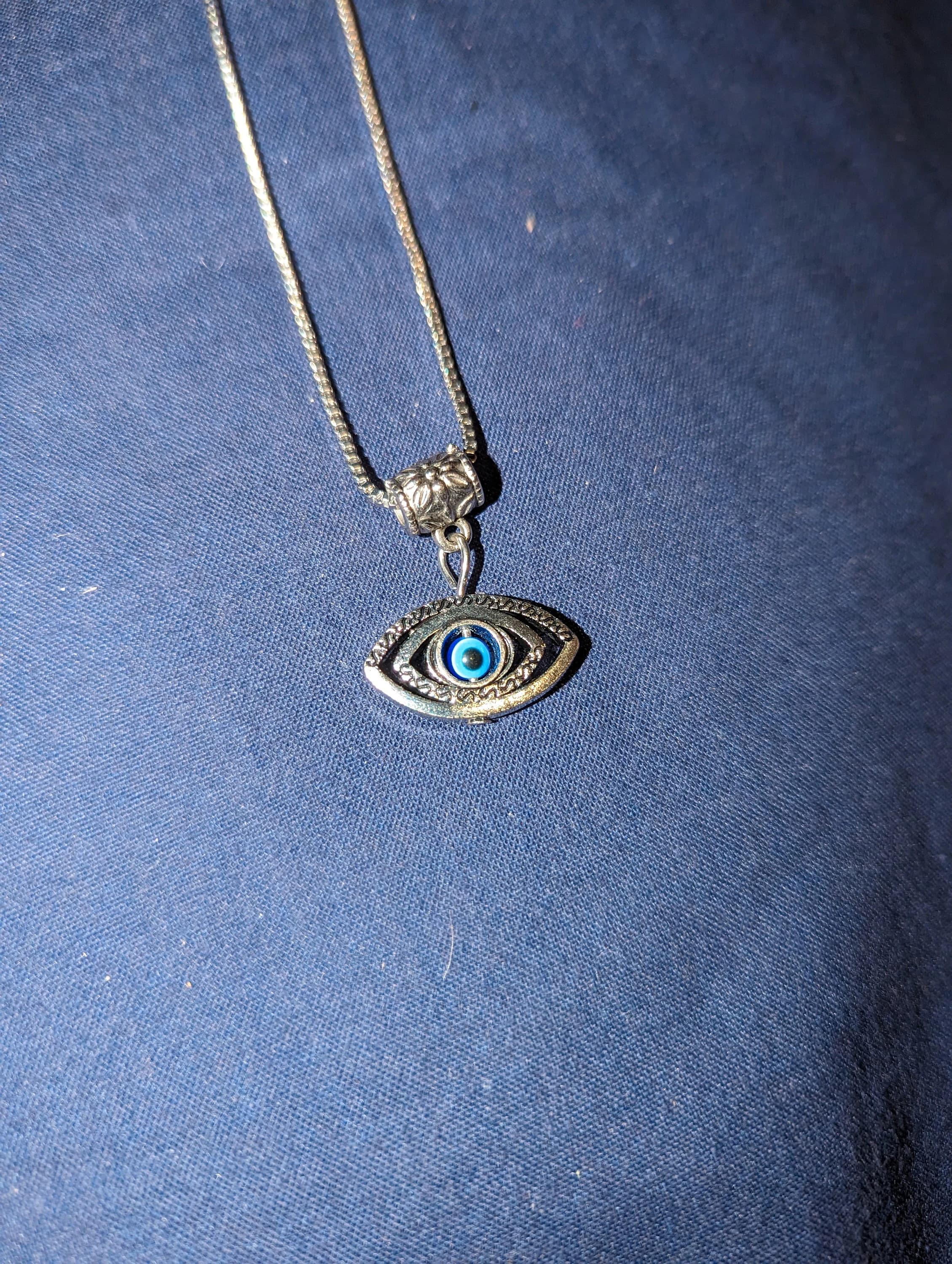 Evil eye silver pendant necklace perfect for birthday gift - image 3