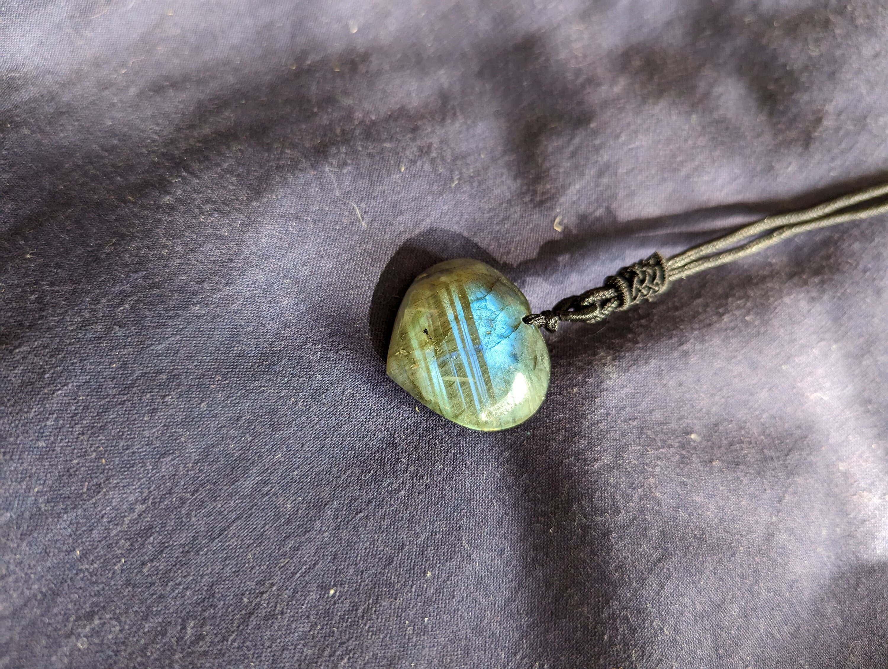 Natural Light Gem Labradorite Heart-shape Pendant Healing Moonlight Crystal Necklace Pendant Jewelry Decoration Gifts