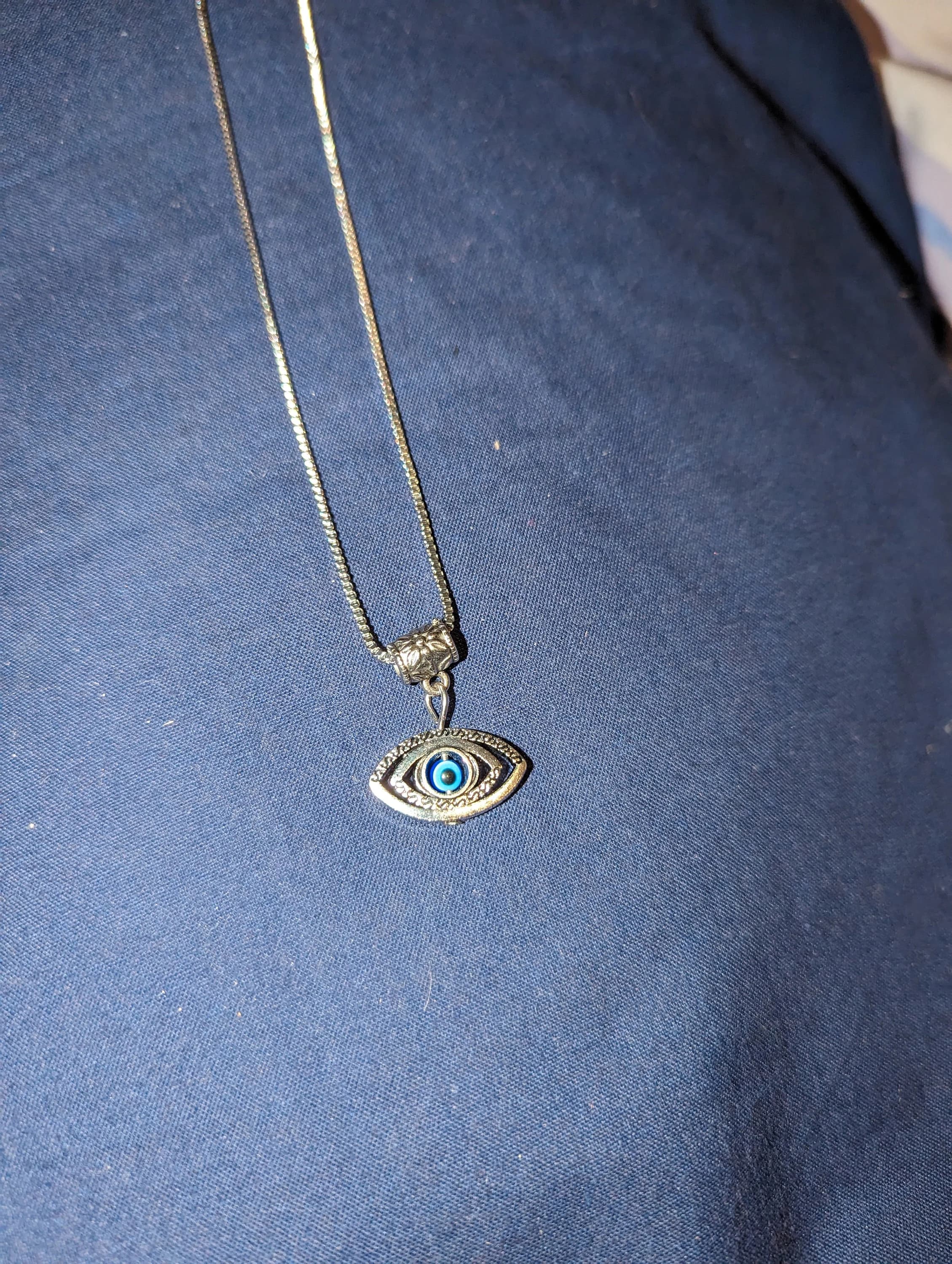 Evil eye silver pendant necklace perfect for birthday gift - image 2