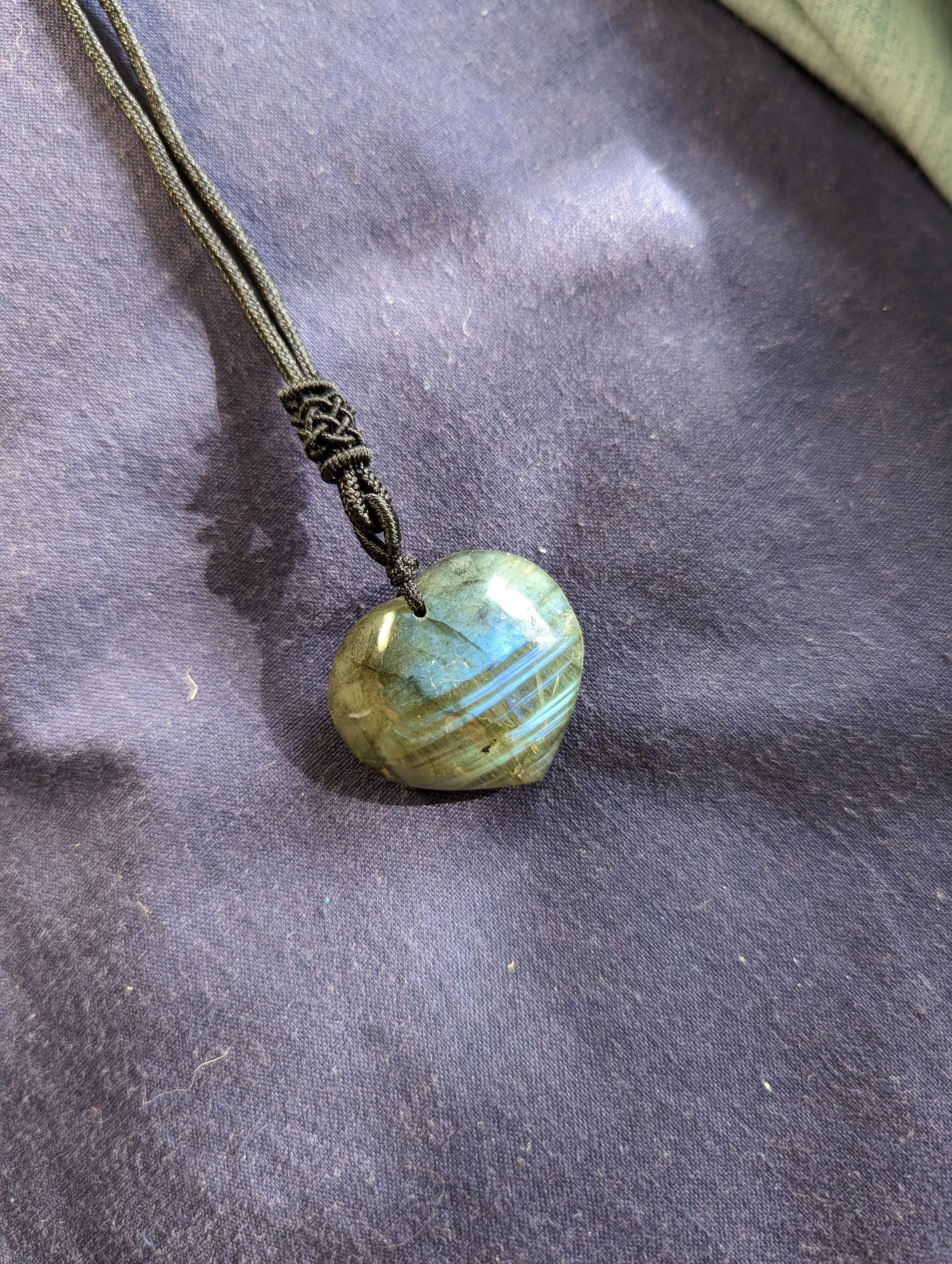 Natural Light Gem Labradorite Heart-shape Pendant Healing Moonlight Crystal Necklace Pendant Jewelry Decoration Gifts - image 3