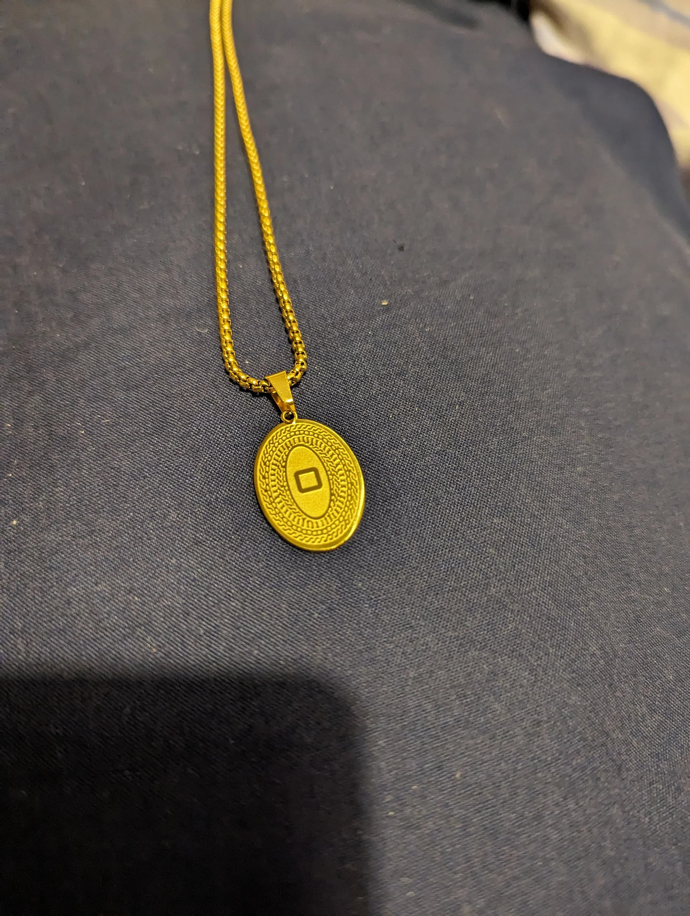 Dainty oval coin gold necklace , stainless steel medallion, pendant,birthday , gift - image 4