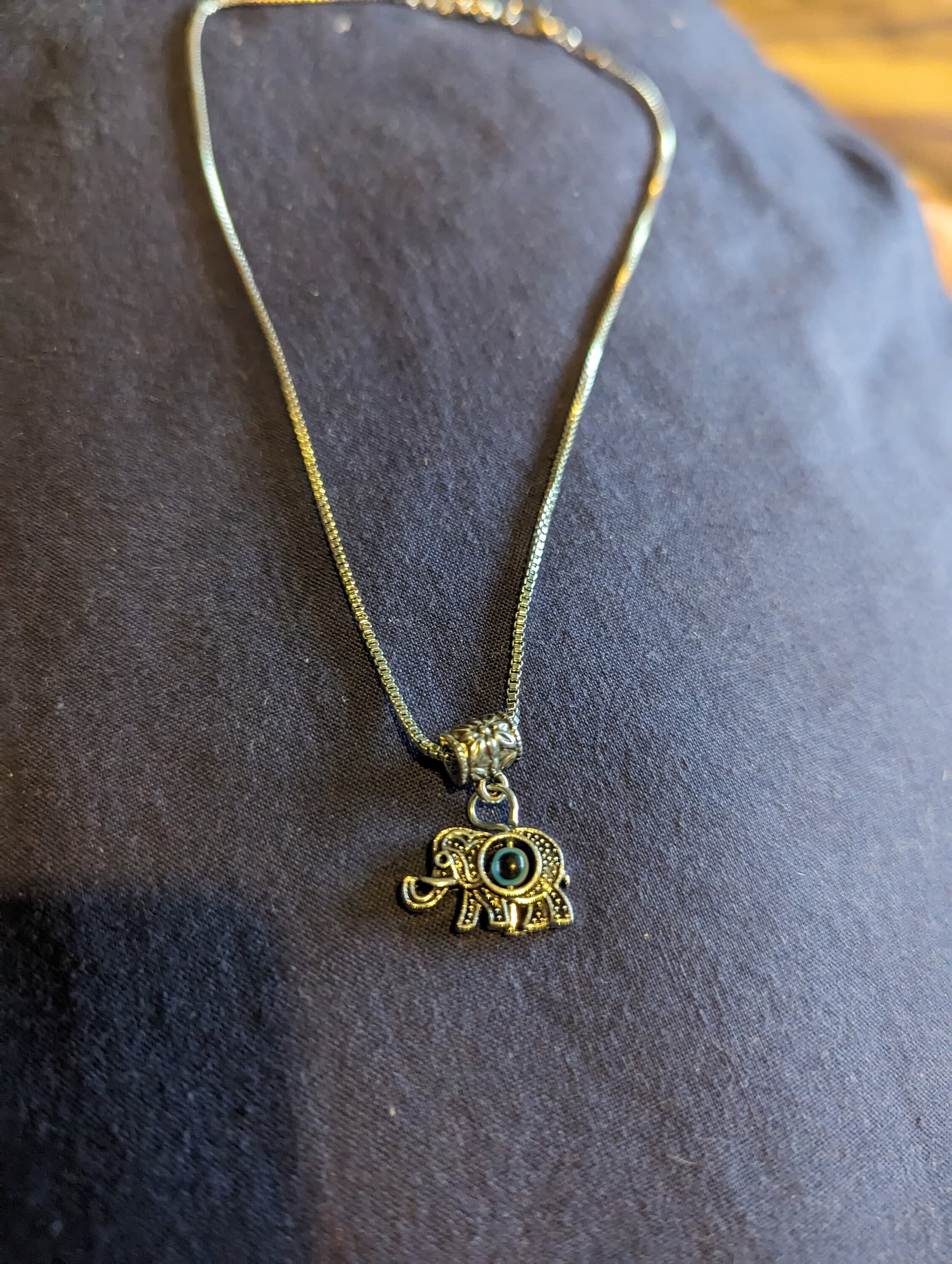 Evil eye Elephant pendant necklace perfect for birthday gift