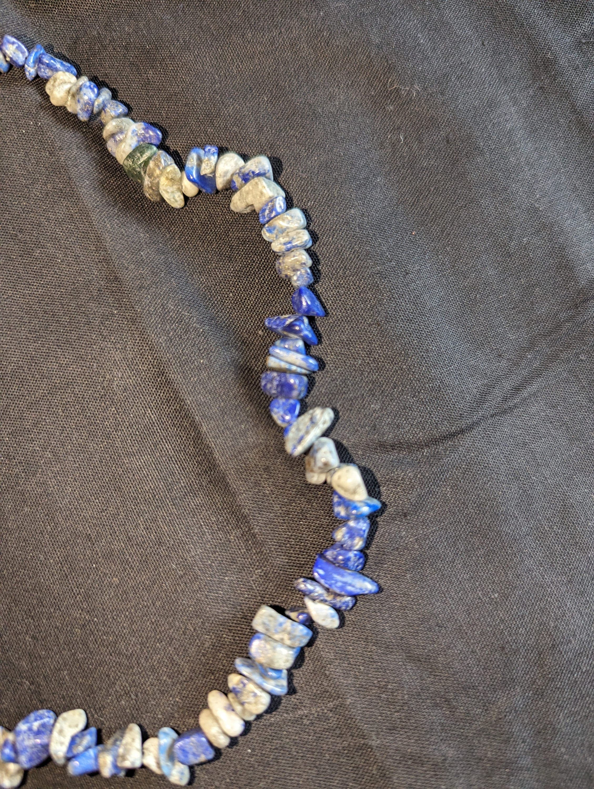 Lapis lazuli natural gem stone Bohemian necklace - image 4