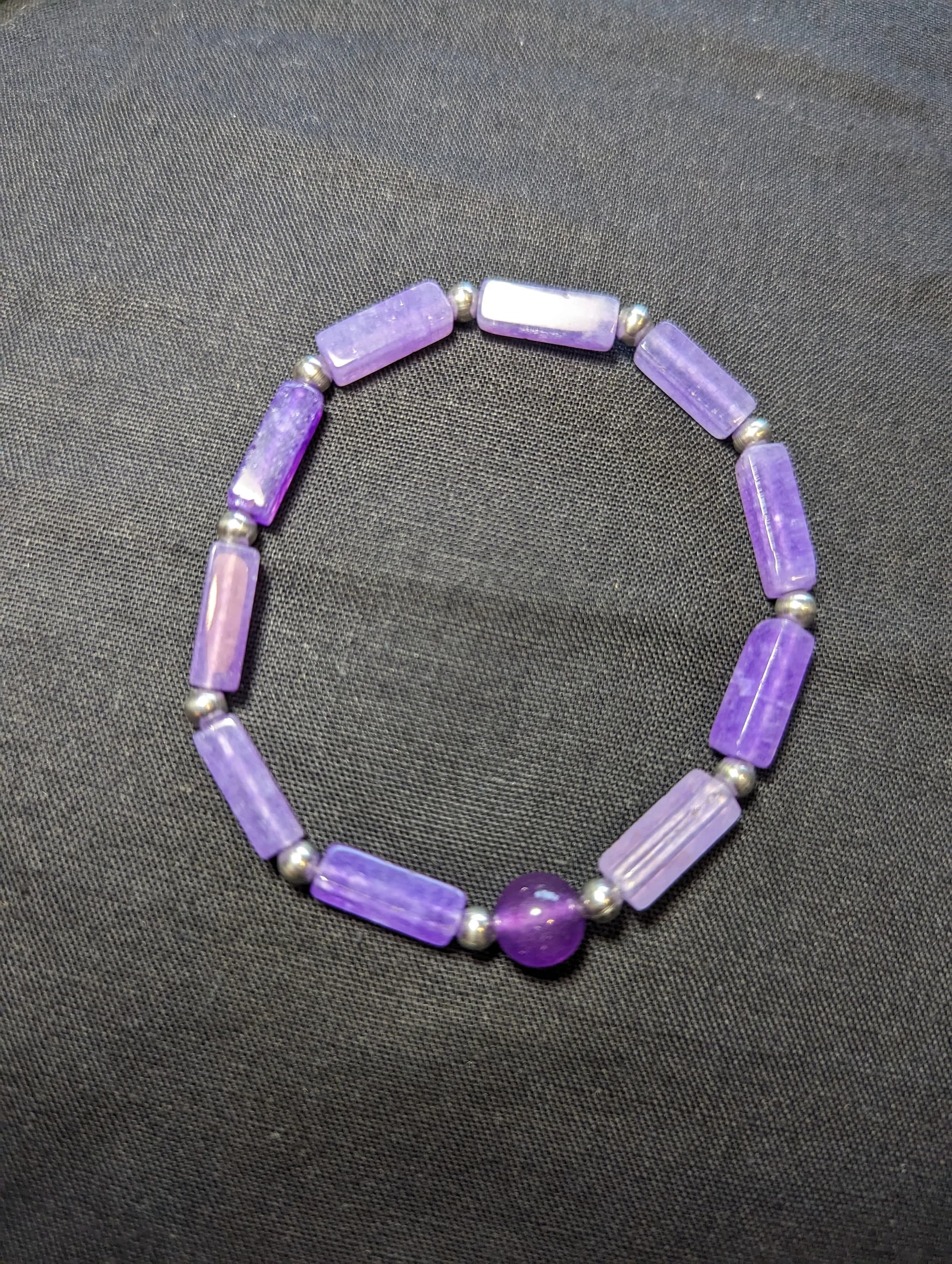 Amethyst Bracelet Set for Weight Loss, Slimming, and Healing - Natural Stone Jewelry for Women and Men - image 3