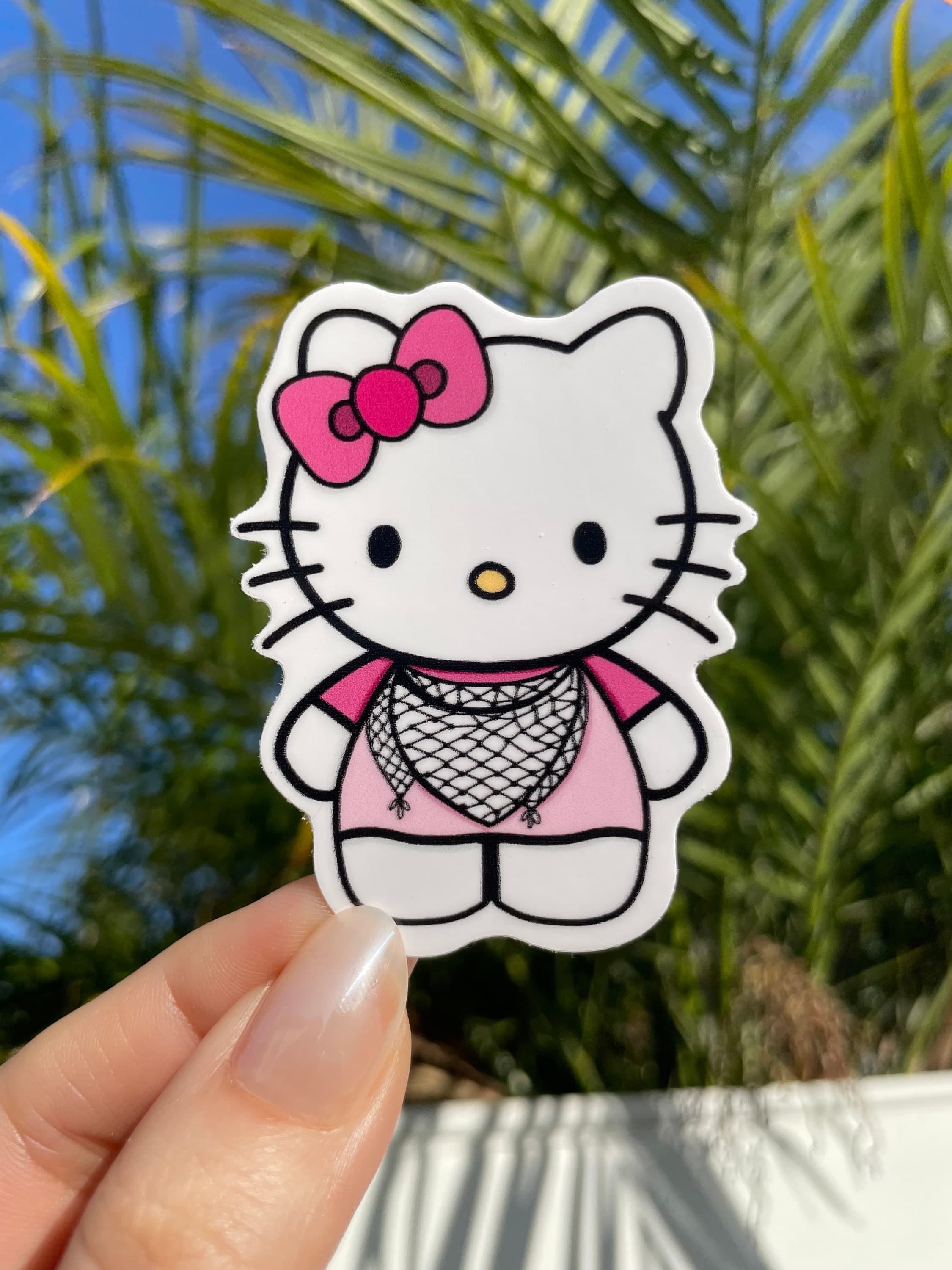 Falastini Hello Kitty Sticker, Palestinian Hello Kitty Sticker, Palestine Sticker, Phone Case Sticker, Laptop Sticker