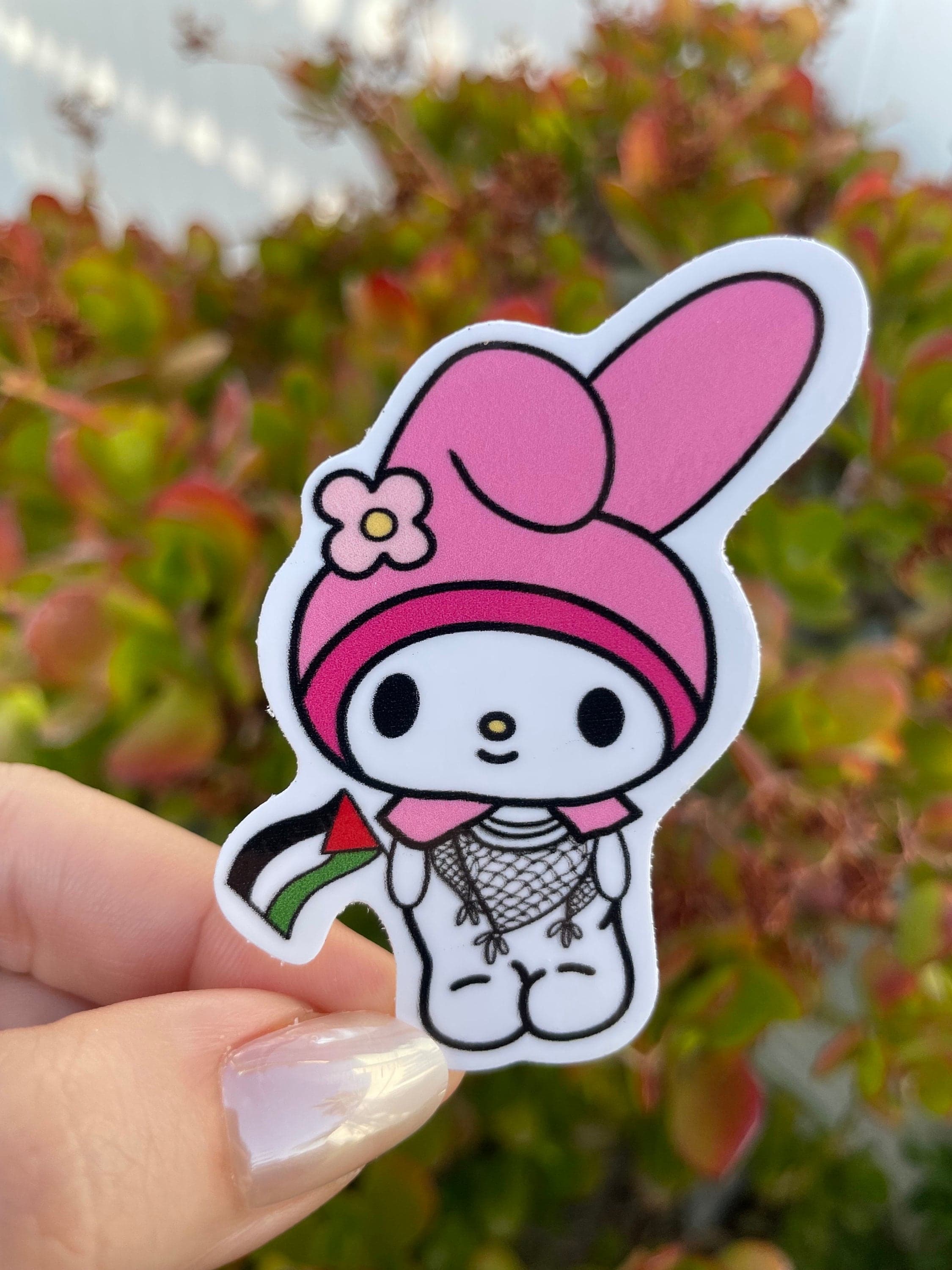 Falastini My Melody Sticker, Palestinian My Melody, Palestine Sticker, Phone Case Sticker, Laptop Sticker