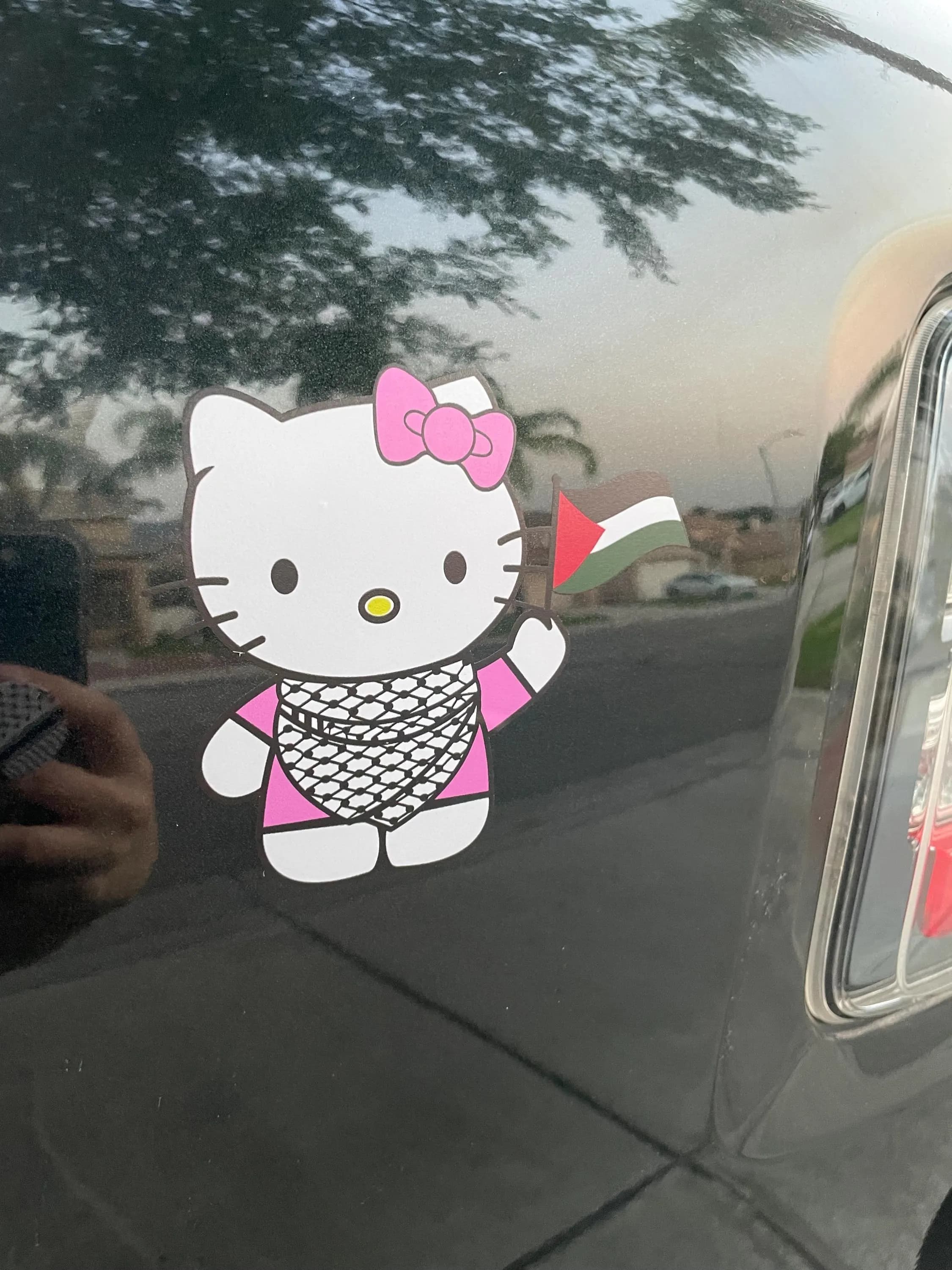 Falastini Hello Kitty Bumper Sticker, Palestinian Hello Kitty Bumper Sticker, Palestine Bumper Sticker, Car Bumper Sticker, Bumper Sticker - image 4
